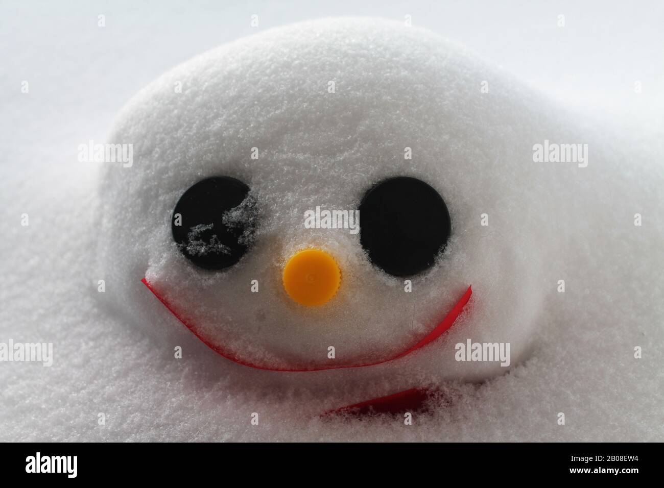 Funny snowman face Stock Photo