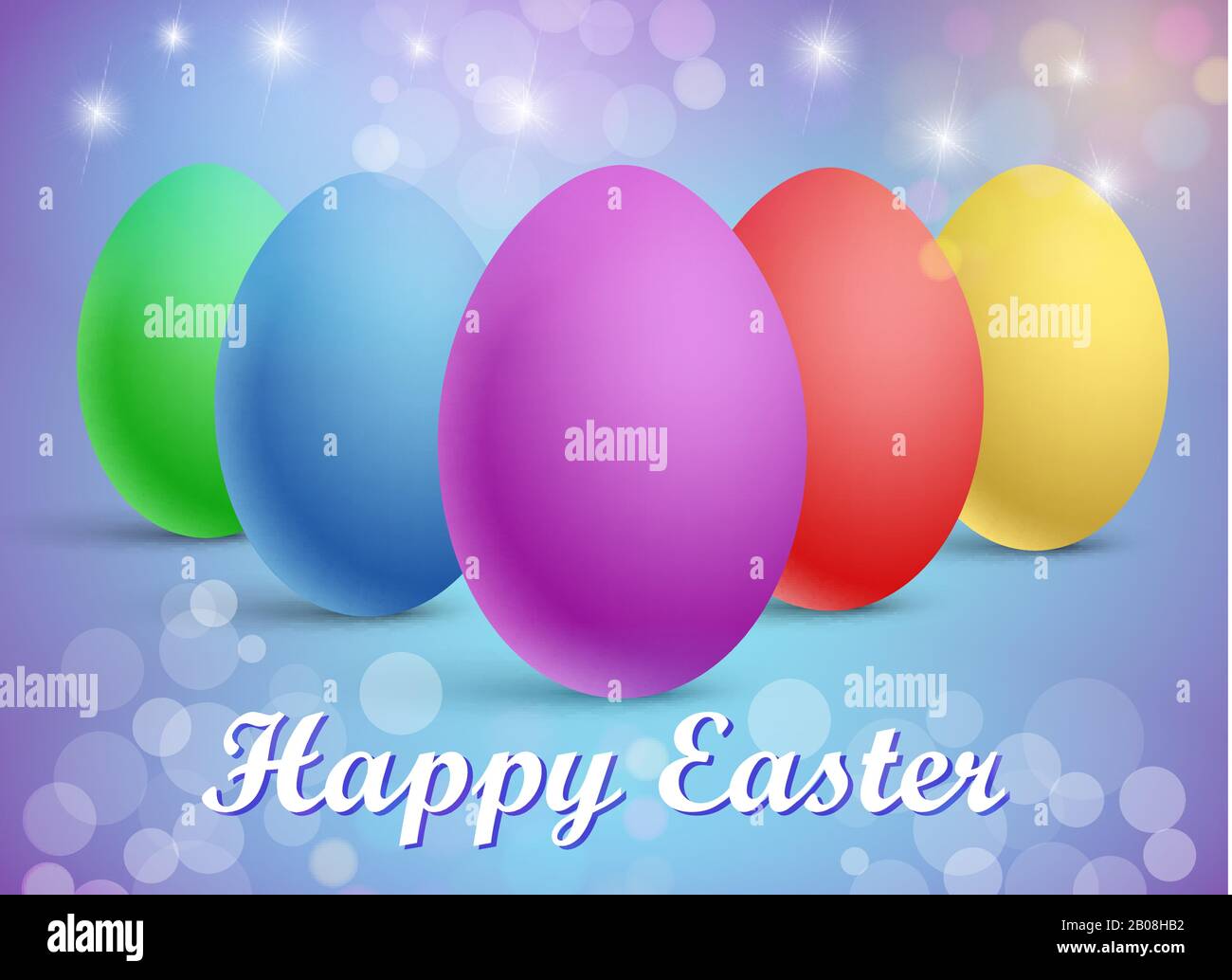 Colorful eggs on a festive background Stock Vector