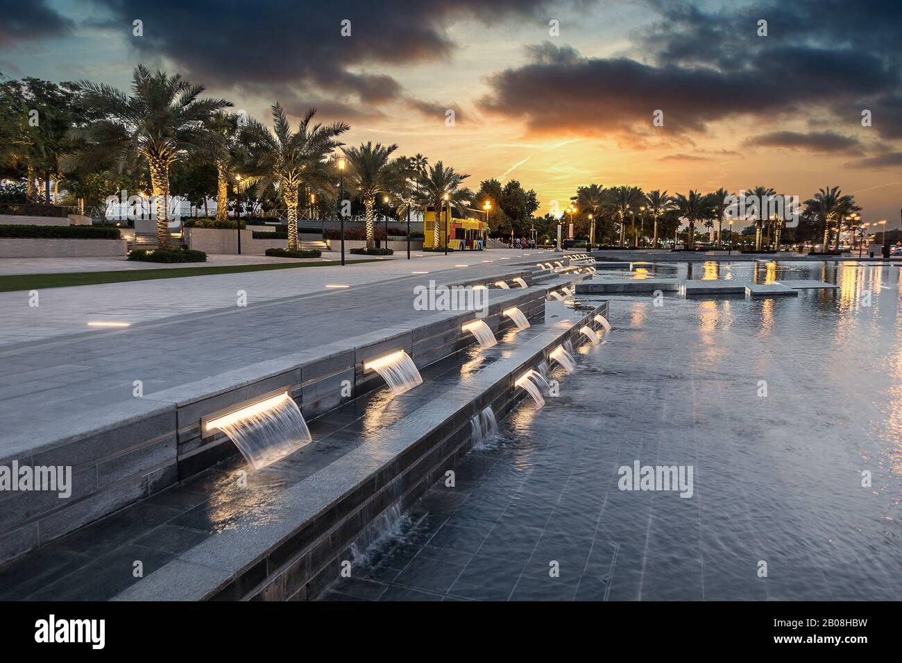water feature on the corniche in Doha Qatar Stock Photo Alamy