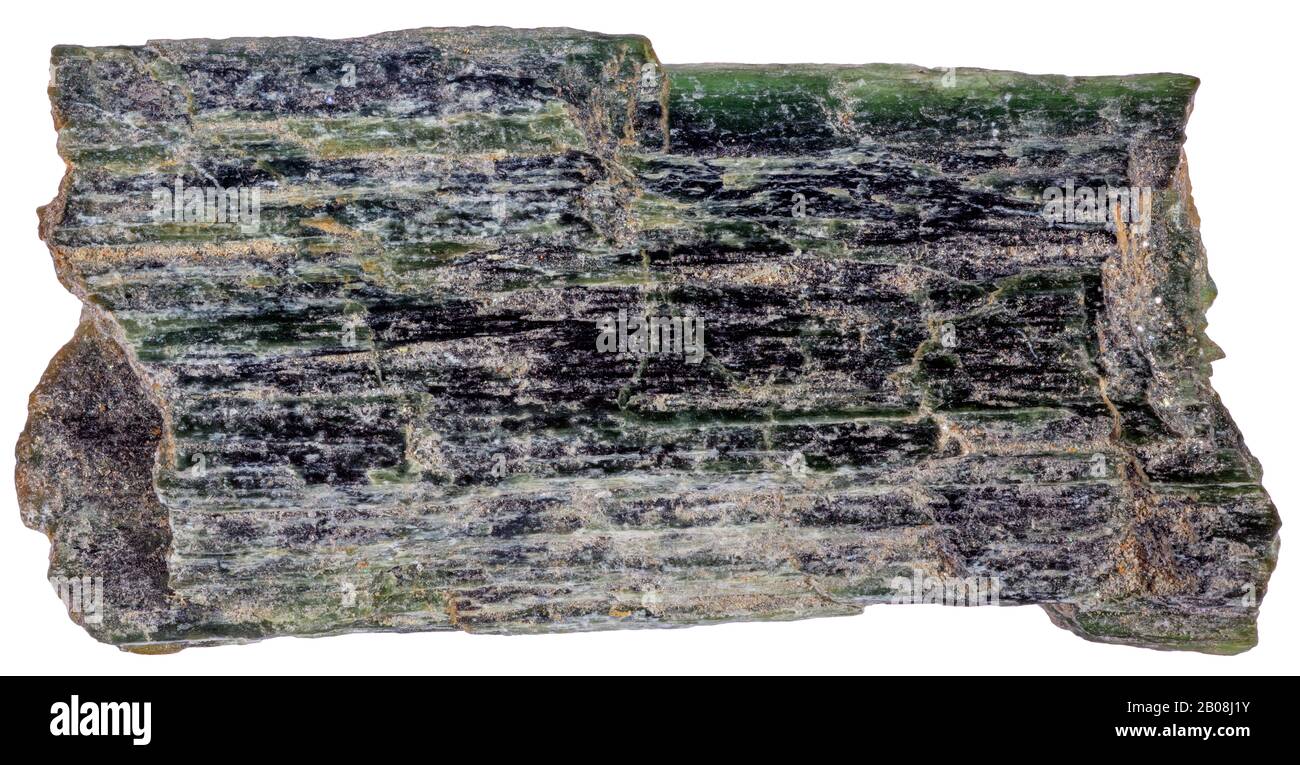 Penninite, Chlorite, Lennoxville, Quebec Penninite is a mineral of the chlorite group consisting of a basic aluminosilicate of magnesium, iron, and al Stock Photo