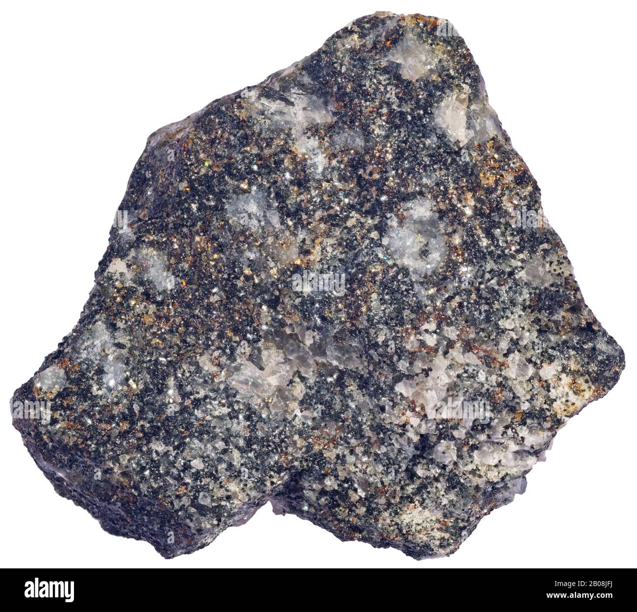 Porphyry, Igneous, Drummondville, Quebec Porphyry is a textural term for an igneous rock consisting of large-grained crystals such as feldspar or quar Stock Photo