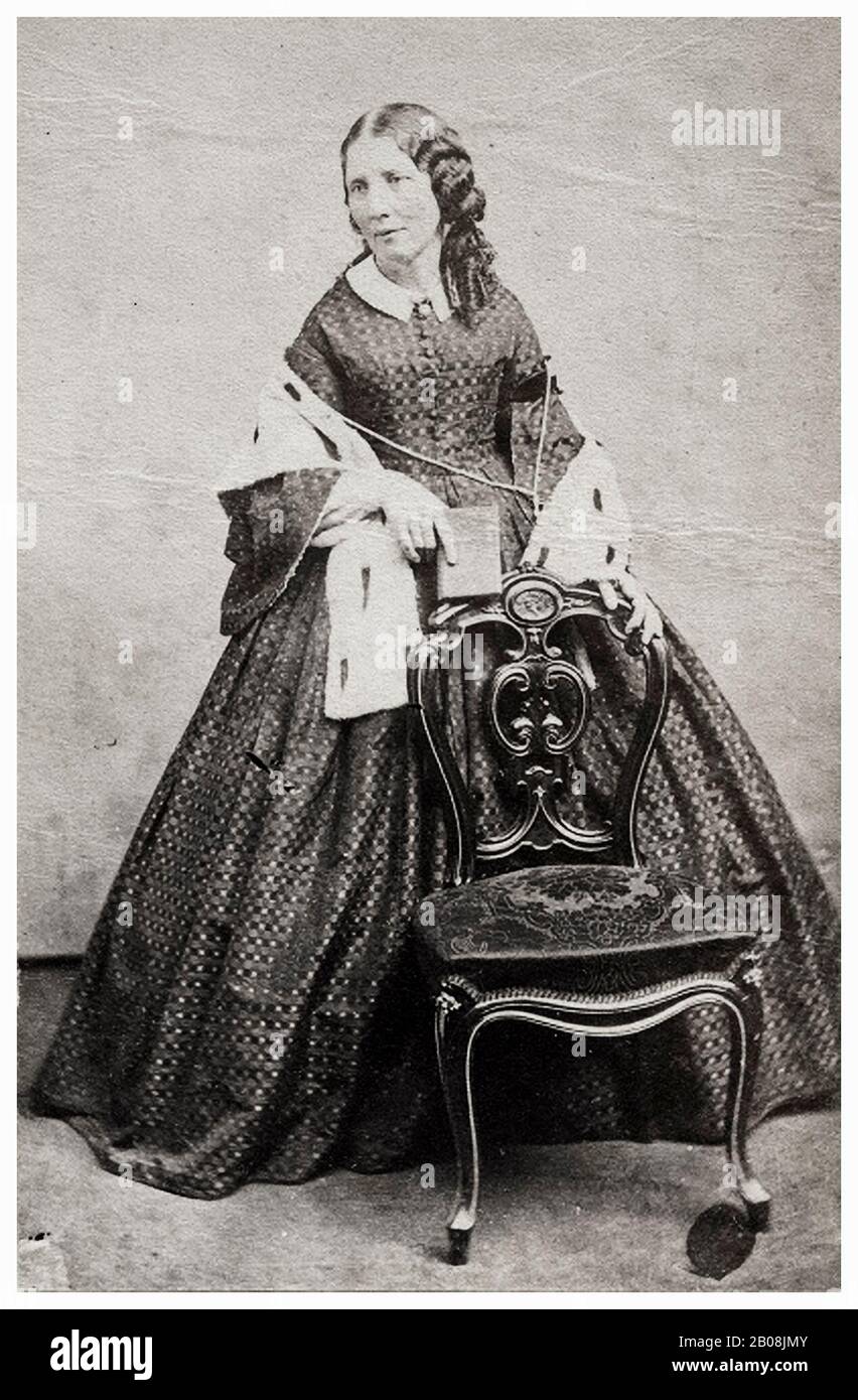 Harriet Beecher Stowe (1811-1896), novelist, abolitionist, portrait photograph, circa 1865 Stock Photo