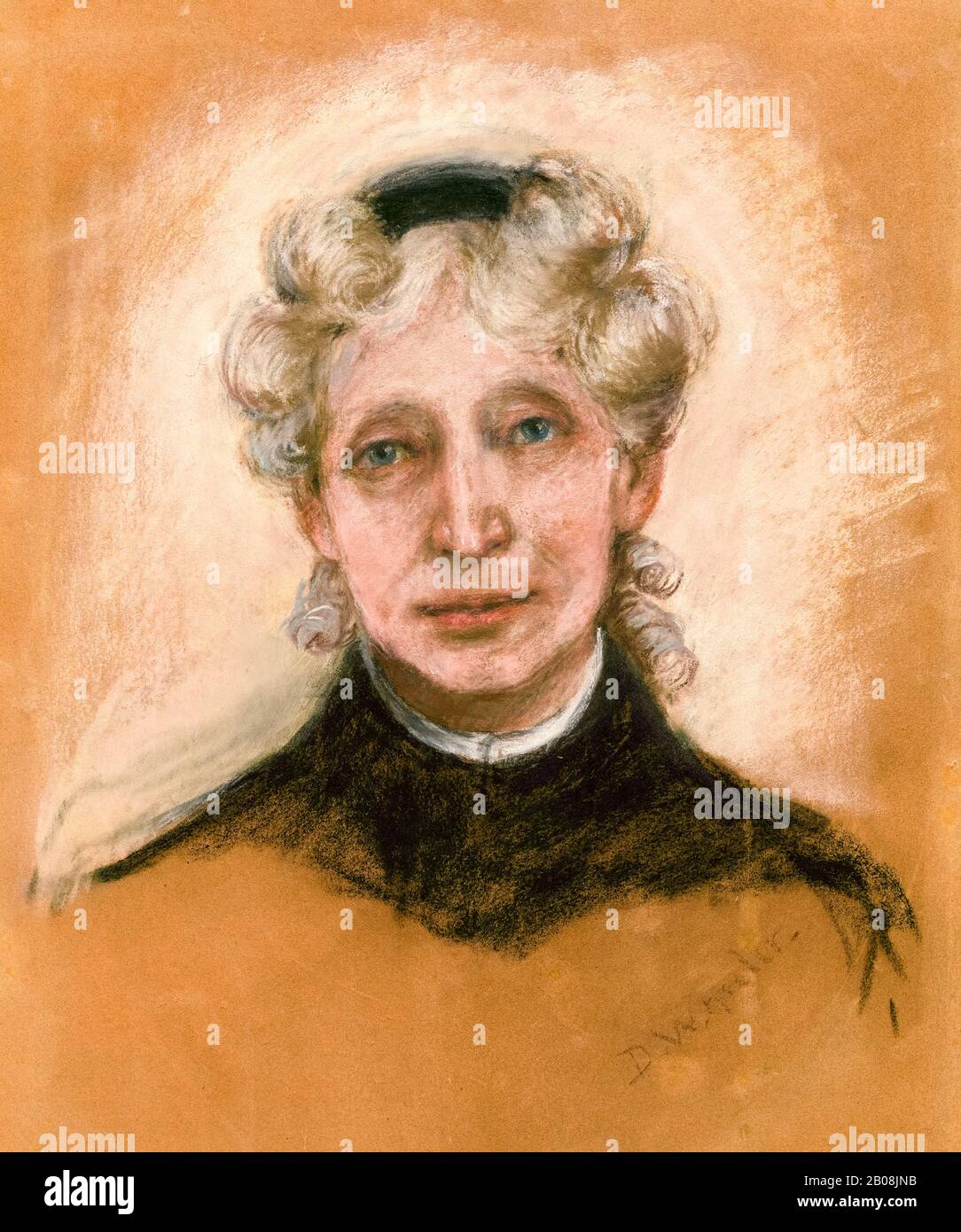 Harriet Beecher Stowe (1811-1896), author, abolitionist, portrait drawing by Dora Wheeler Keith, 1890 Stock Photo