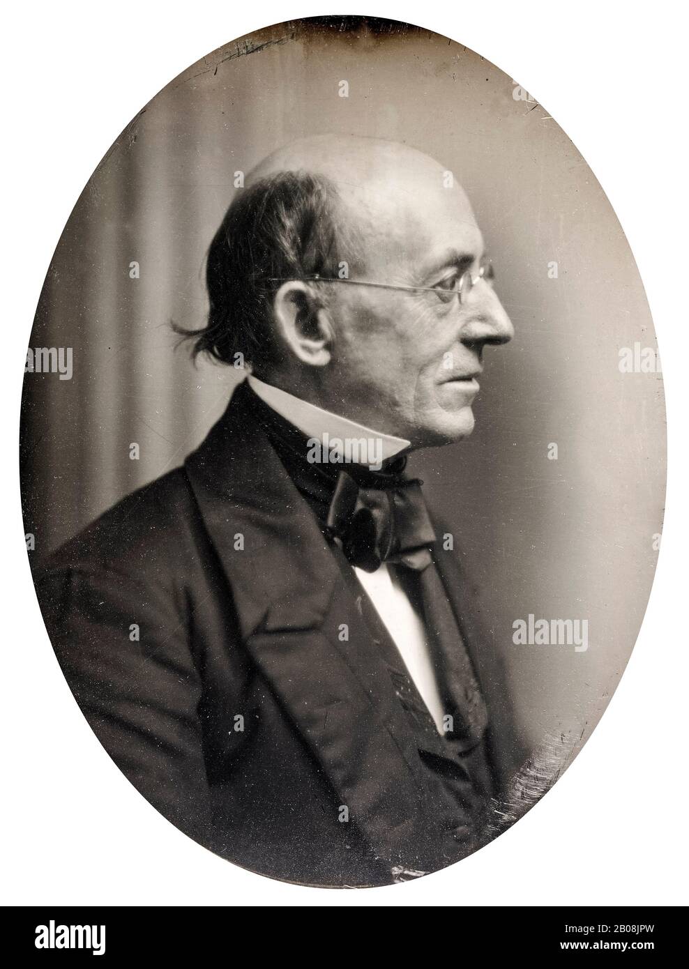 William Lloyd Garrison (1805-1879), Abolitionist, portrait photograph by Southworth & Hawes, circa 1851 Stock Photo