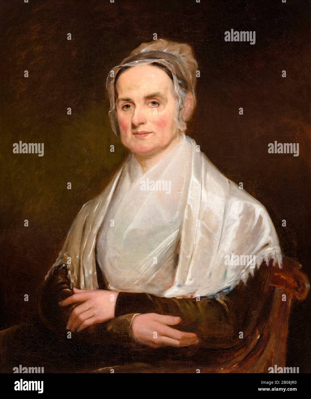 Lucretia Coffin Mott (1793-1880), Abolitionist, Women's civil rights campaigner, portrait painting by Joseph Kyle, 1842 Stock Photo