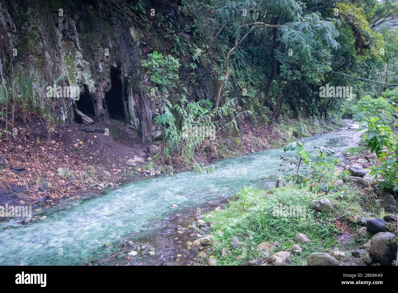 The hot springs and thermal baths of Tocuya in the Amazonian province ...