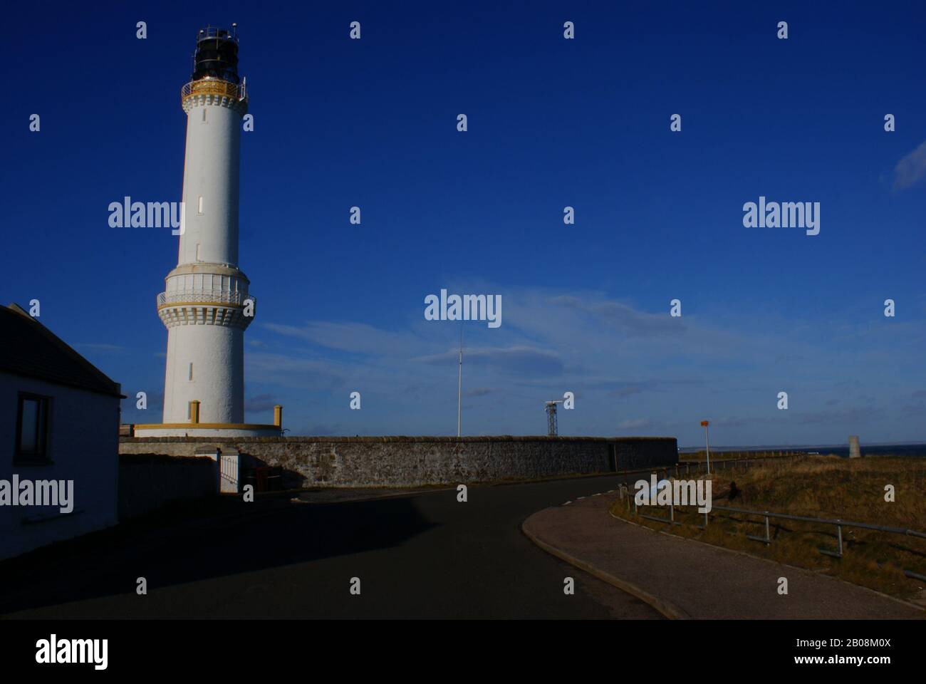 Aberdeen Lighthouse, Nigg Bay Aberdeen Stock Photo