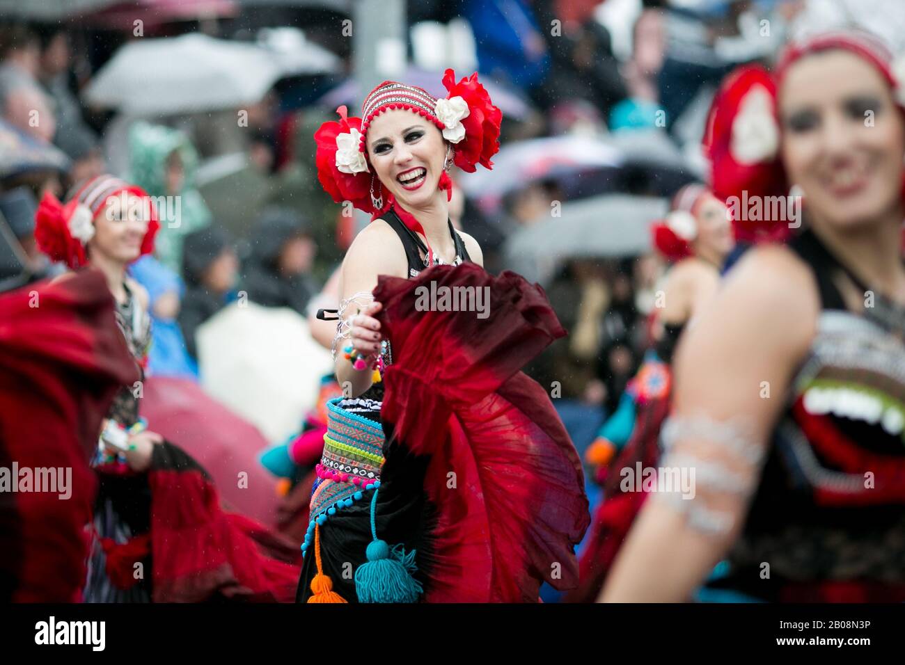 Carnaval de Ovar, Portugal. Desfile de cor e alegria Stock Photo