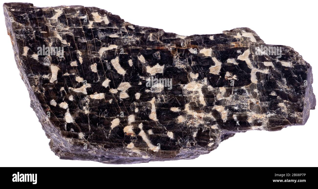 Titanaugite, Oka, Quebec Titanaugite is a basaltic augite rich in titanium and usually alkali. Stock Photo