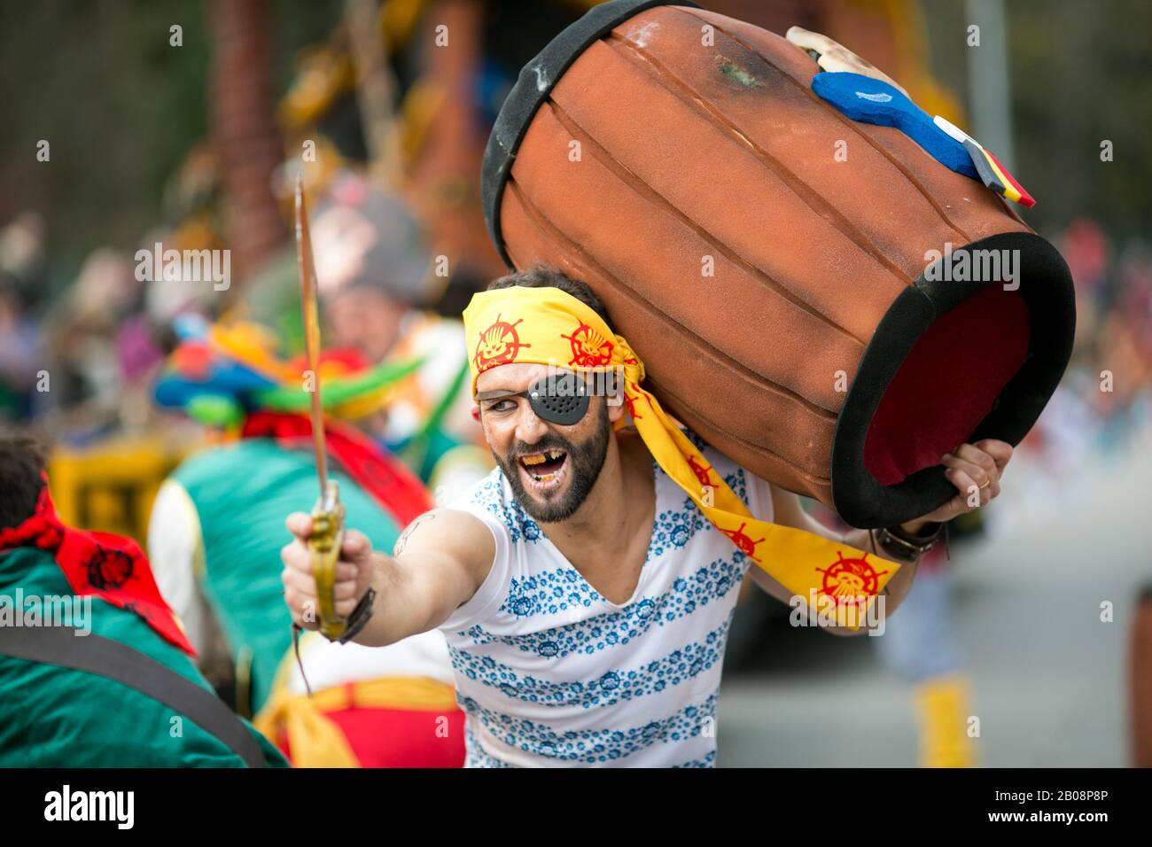 Carnaval de Ovar, Portugal. Desfile de cor e alegria Stock Photo