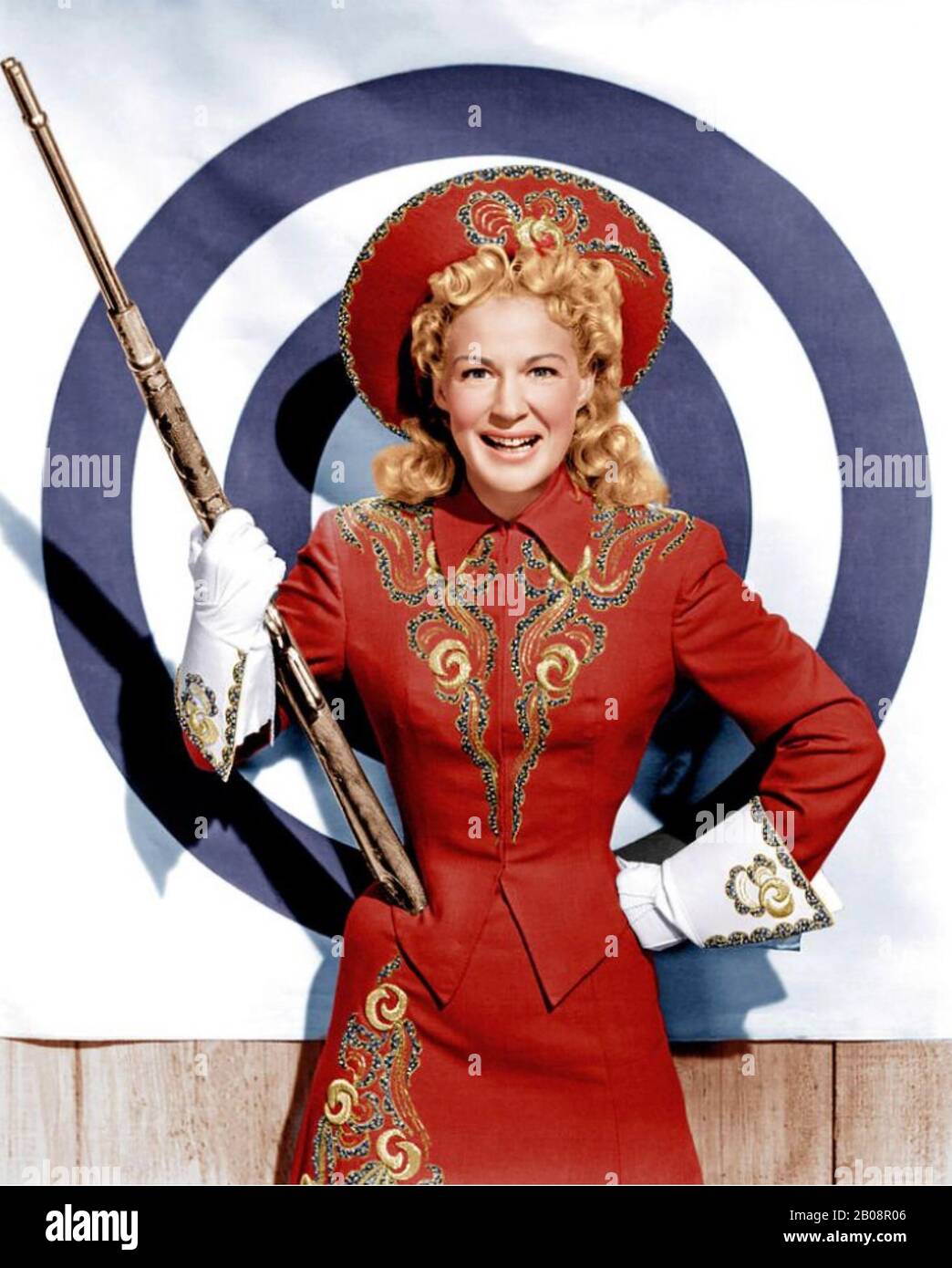 BETTY HUTTON (1921-2007) American stage and film actress and dancer in the 1950 film Annie Get Your Gun Stock Photo