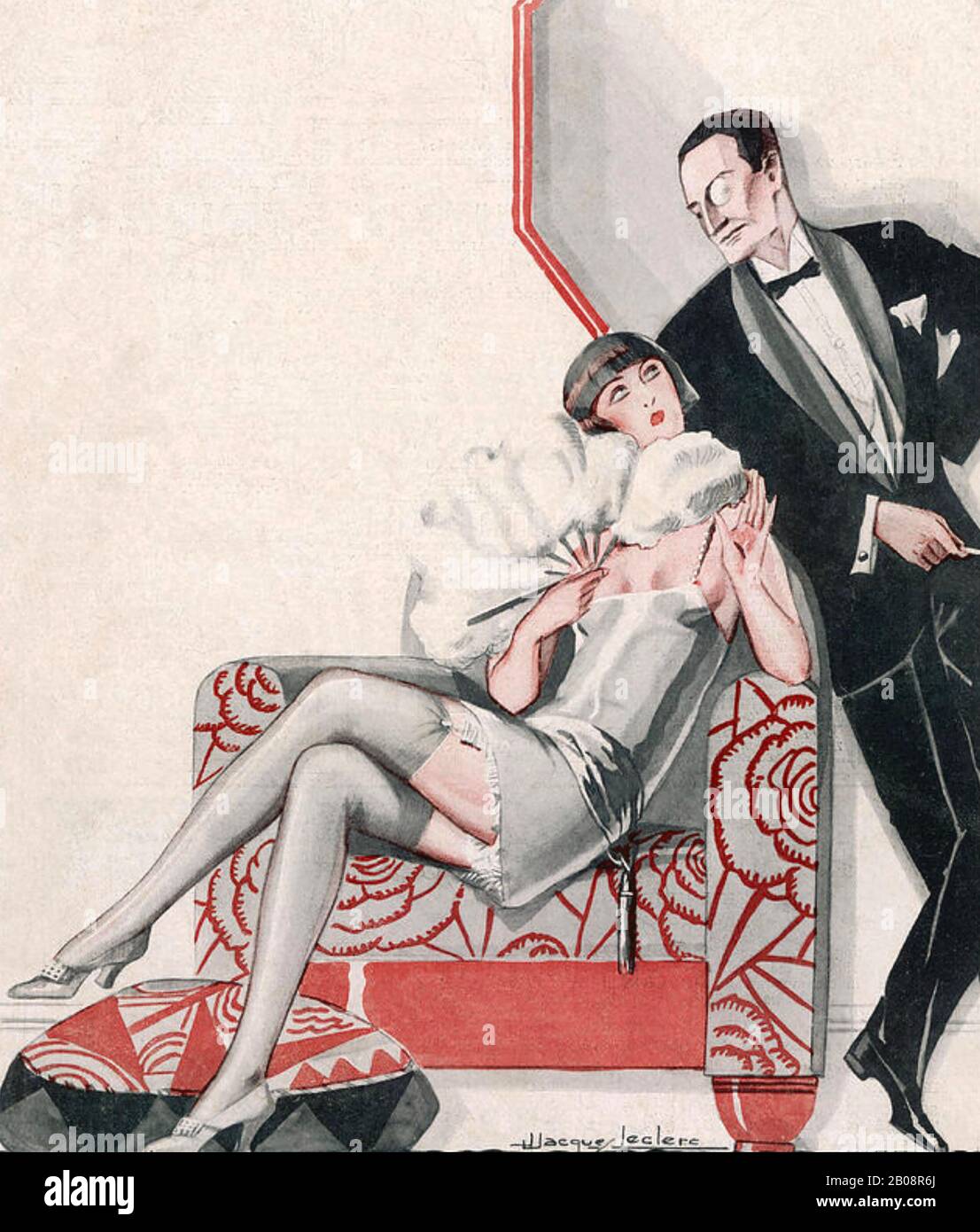 TWENTIES FLAPPER in a French cartoon of the period Stock Photo