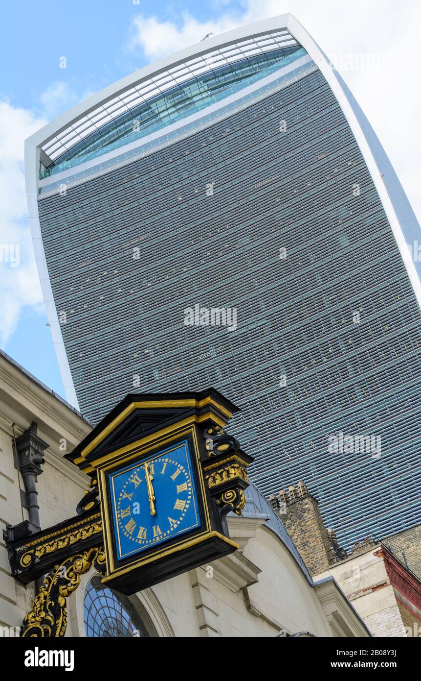 The iconic Walkie Talkie building in the Tower Hill area of the City of London, England, United Kingdom, Europe. Stock Photo