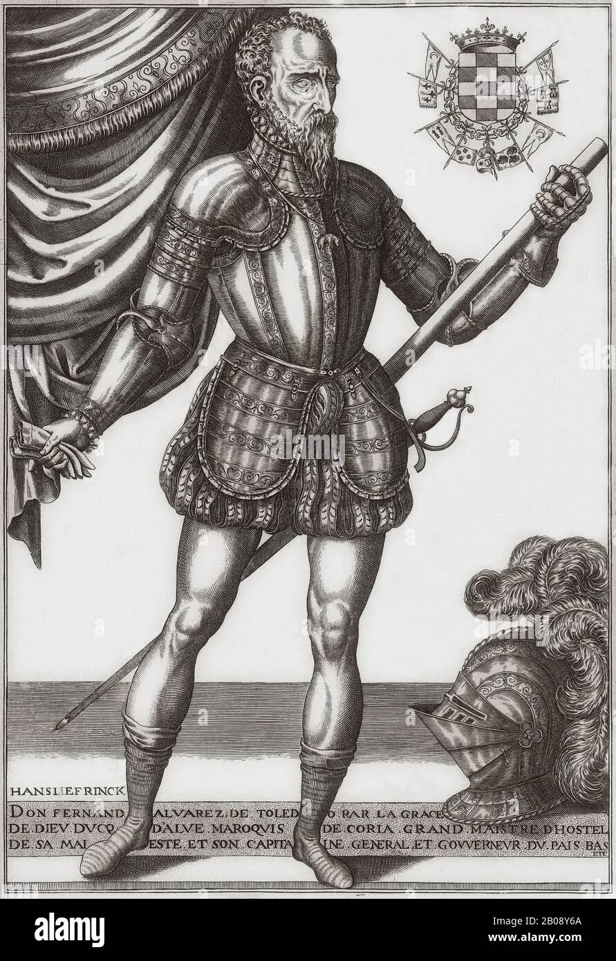 Fernando Álvarez de Toledo y Pimentel, 3rd Duke of Alba, 1507 to 1582. Spanish general and governor of the Spanish Netherlands. Stock Photo