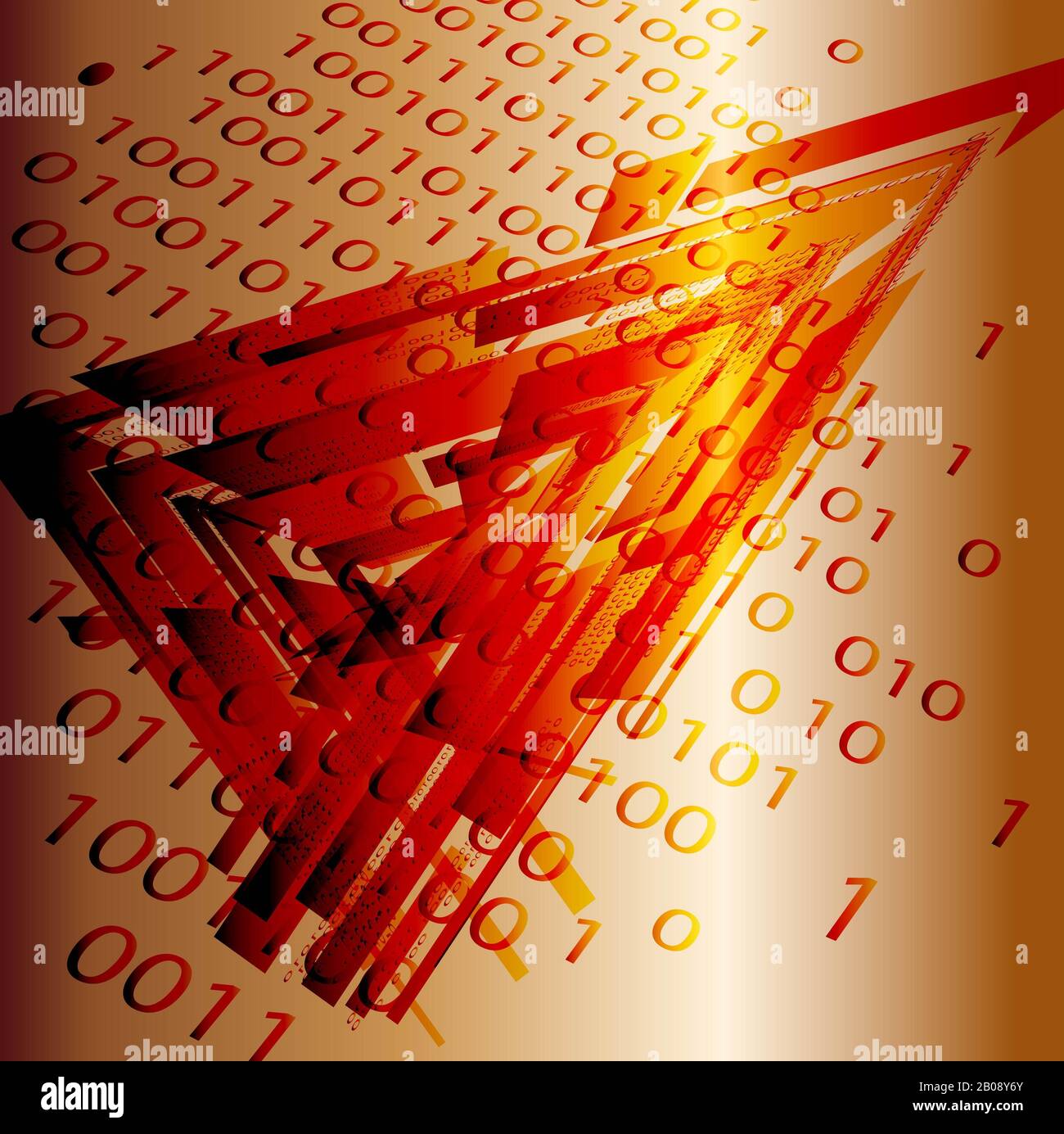 Binary code and triangle Stock Photo - Alamy