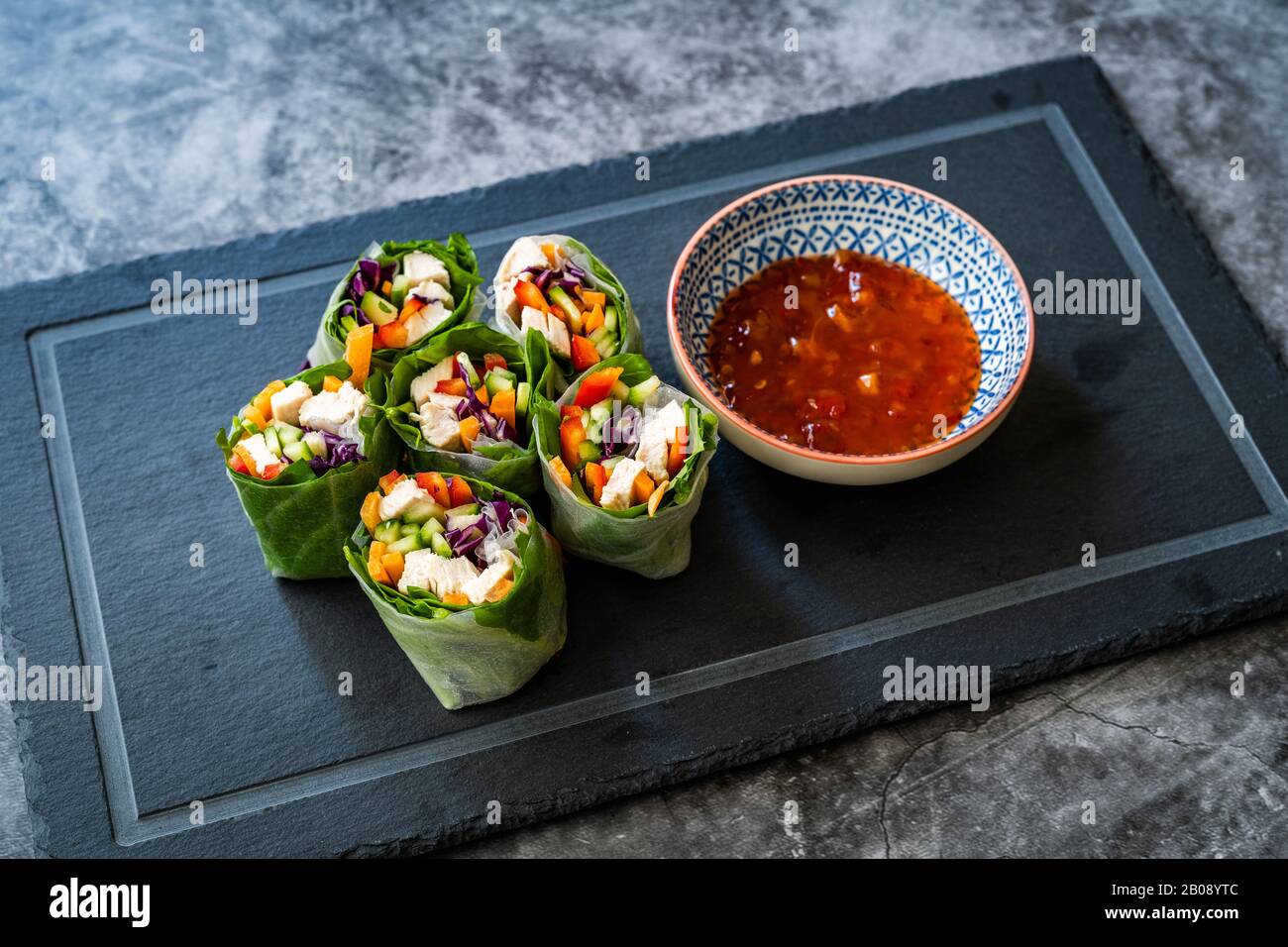 Healthy Asian Vietnamese Spring Roll / Goicuon with Rice Paper Rolls