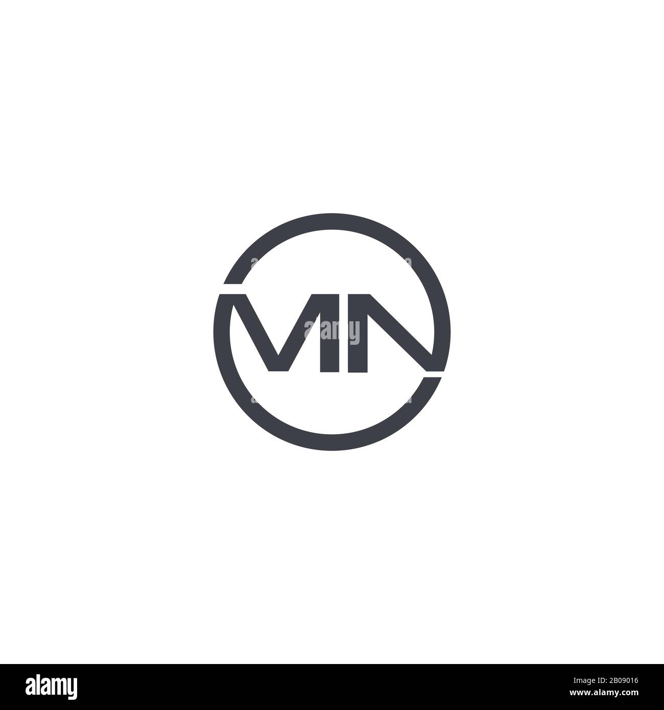 MM logo with triangle shape and circle rounded design template