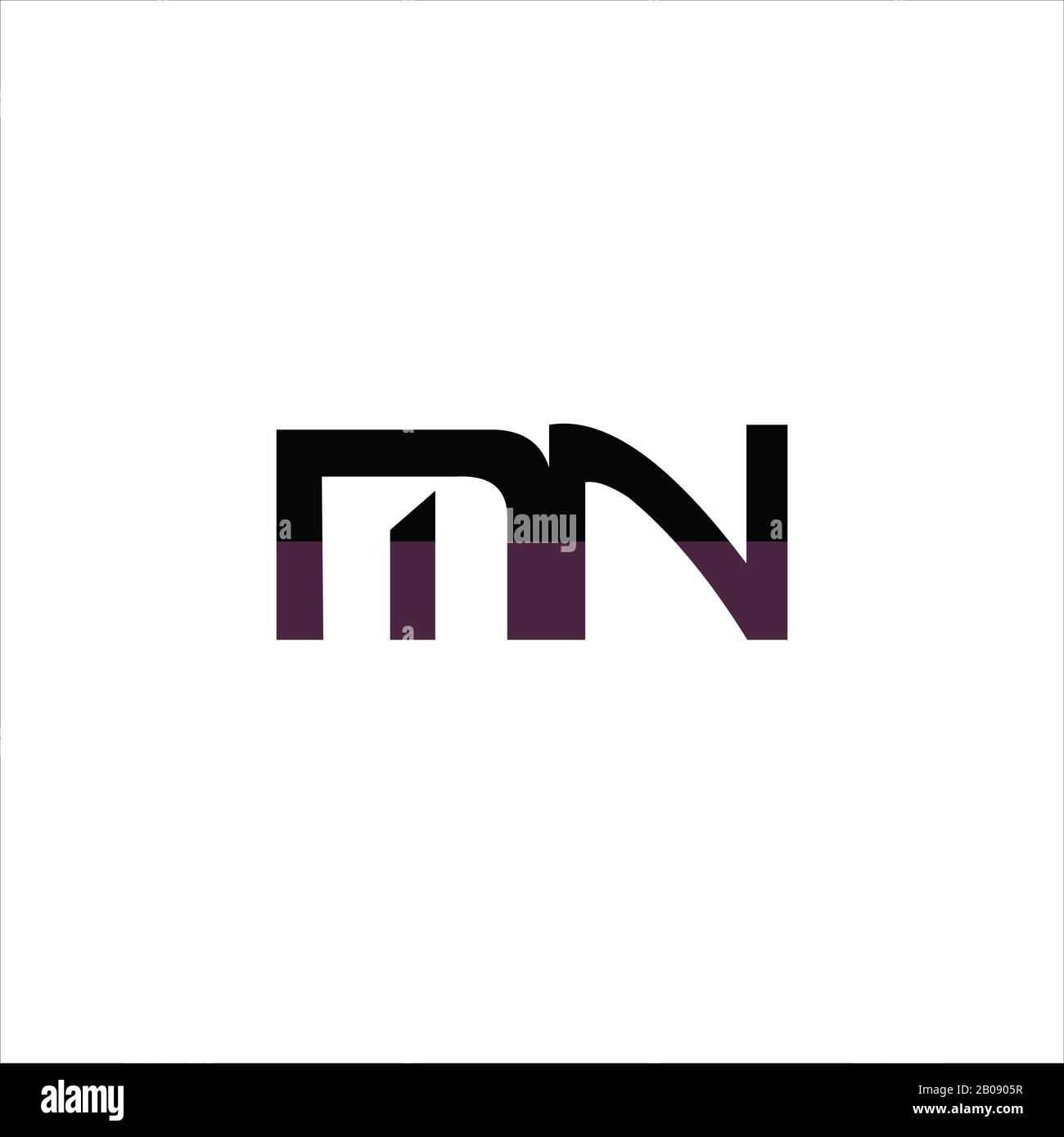 Initial letter mn or nm logo vector design template Stock Vector