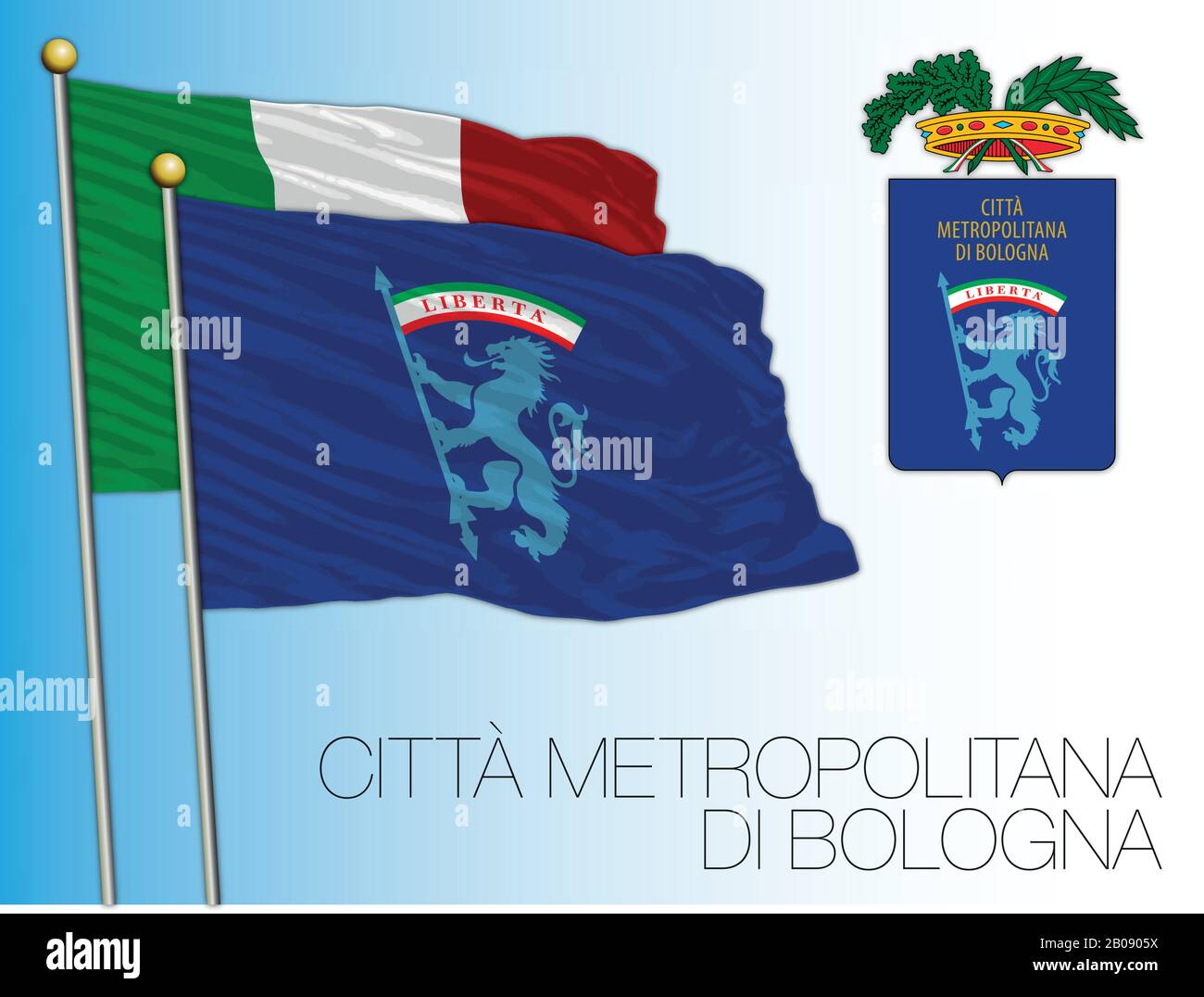 Citta Metropolitana di Bologna, Metropolitan City of Bologna, flag and