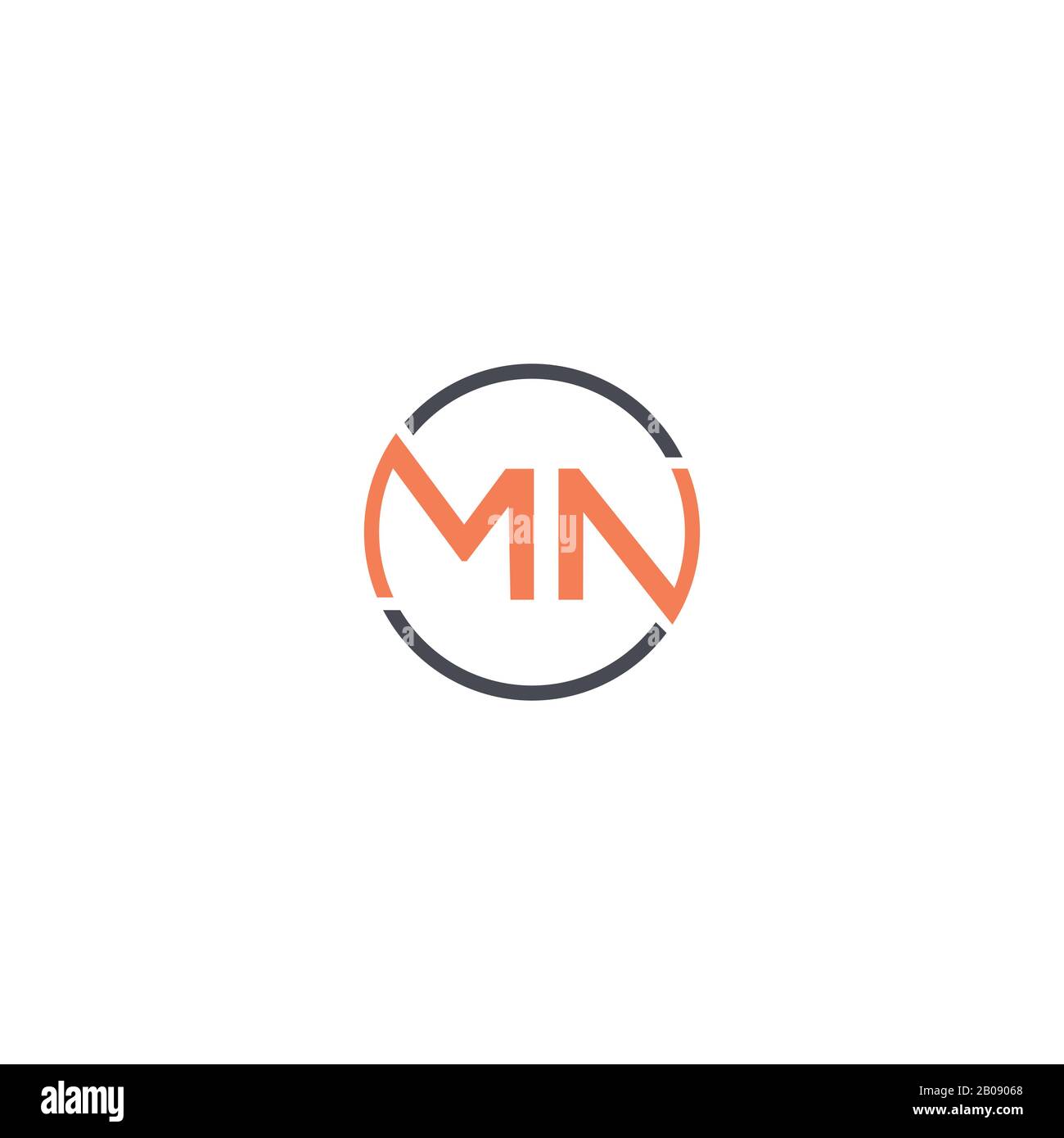 Initial letter mn or nm logo vector design template Stock Vector Image