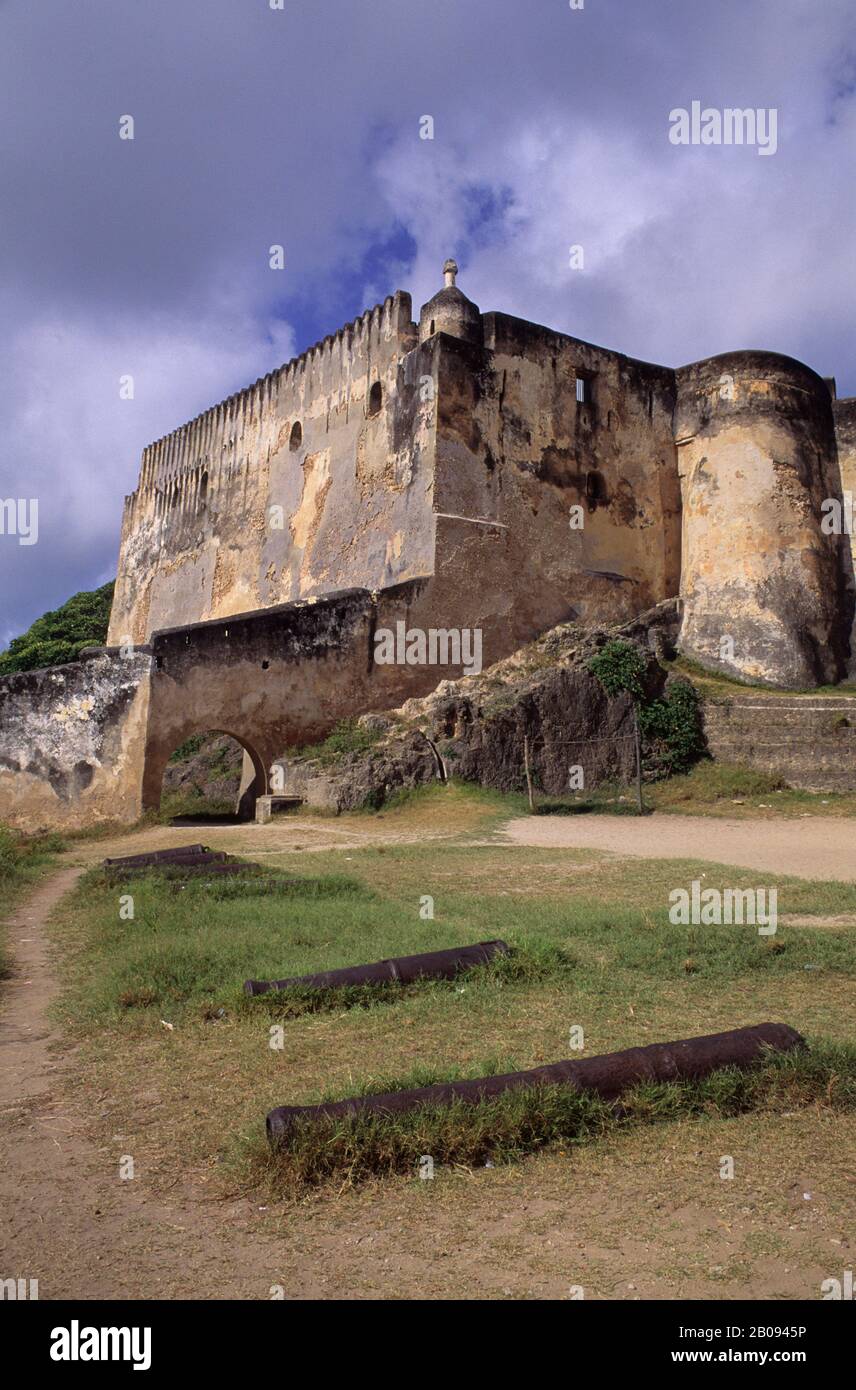 KENYA, MOMBASA, OLD PORTUGUESE FORTRESS, FORT JESUS, BUILT IN 1593 Stock Photo