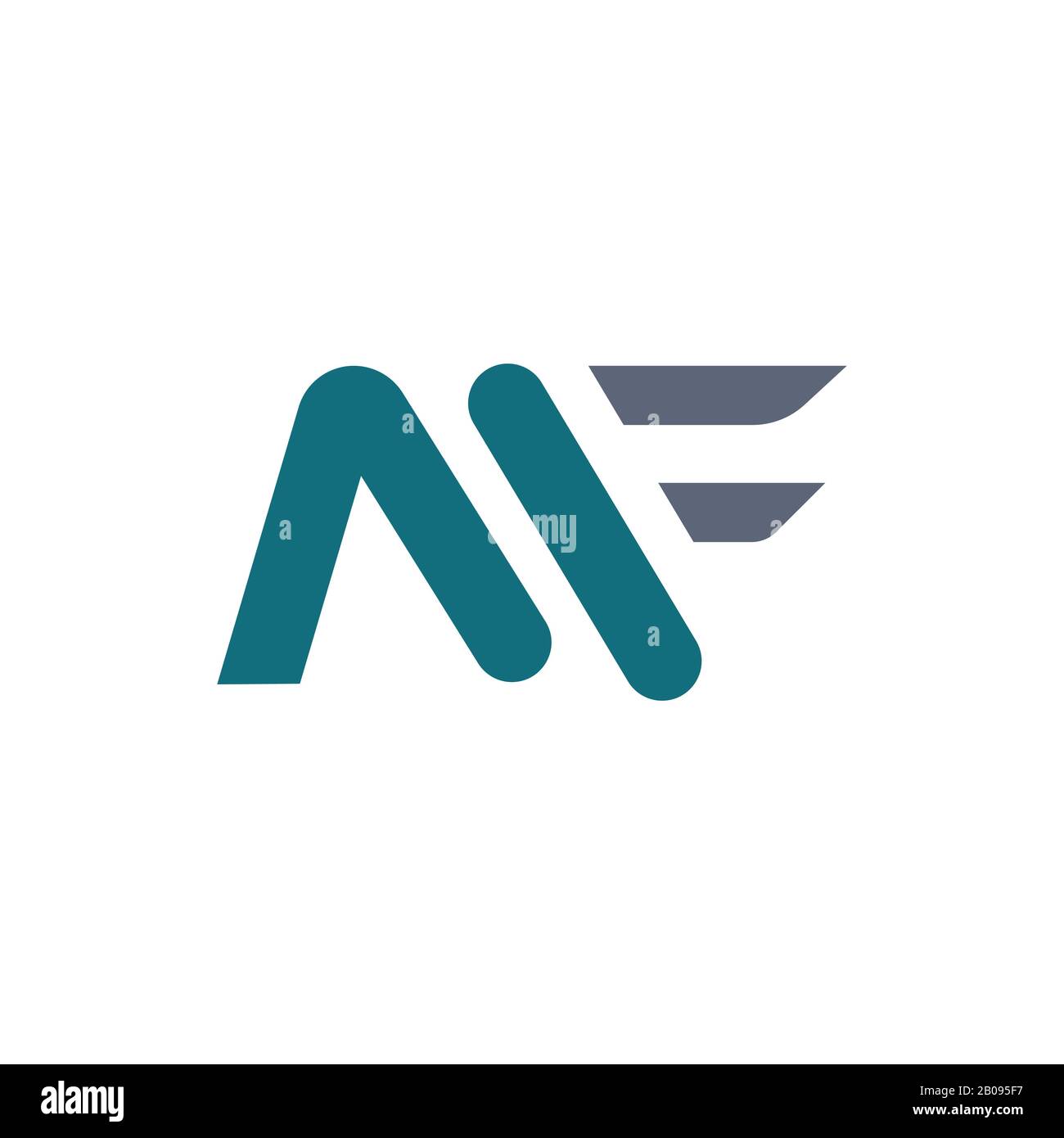 Initial letter mf or fm logo design template Stock Vector
