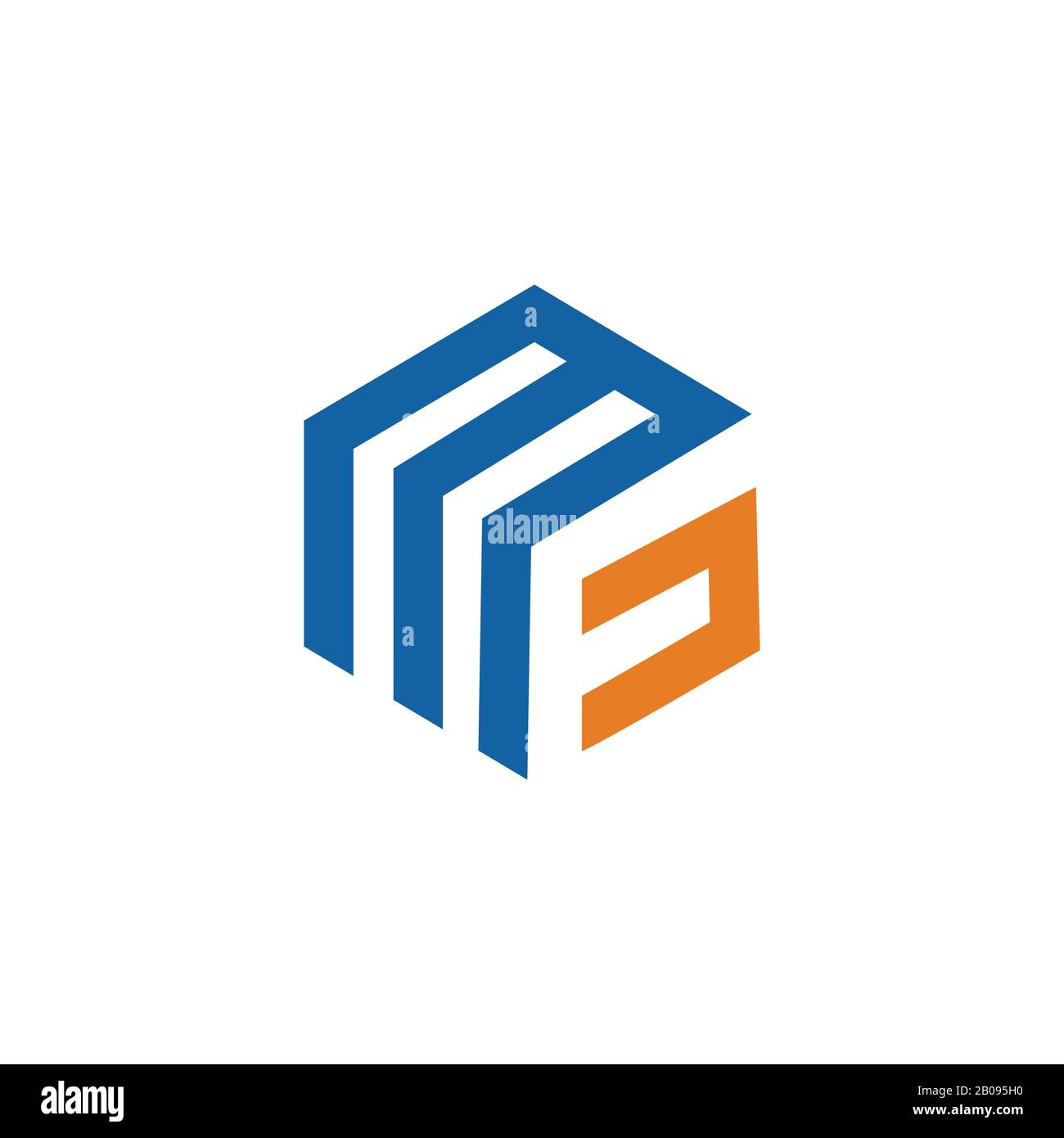Initial letter mf or fm logo design template Stock Vector