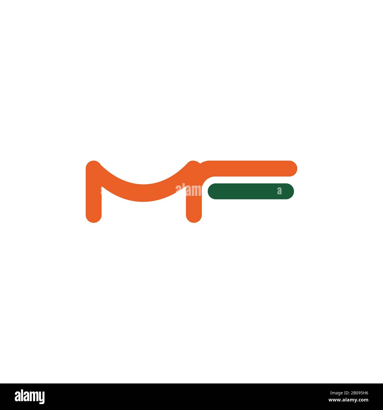 Initial letter mf or fm logo design template Stock Vector