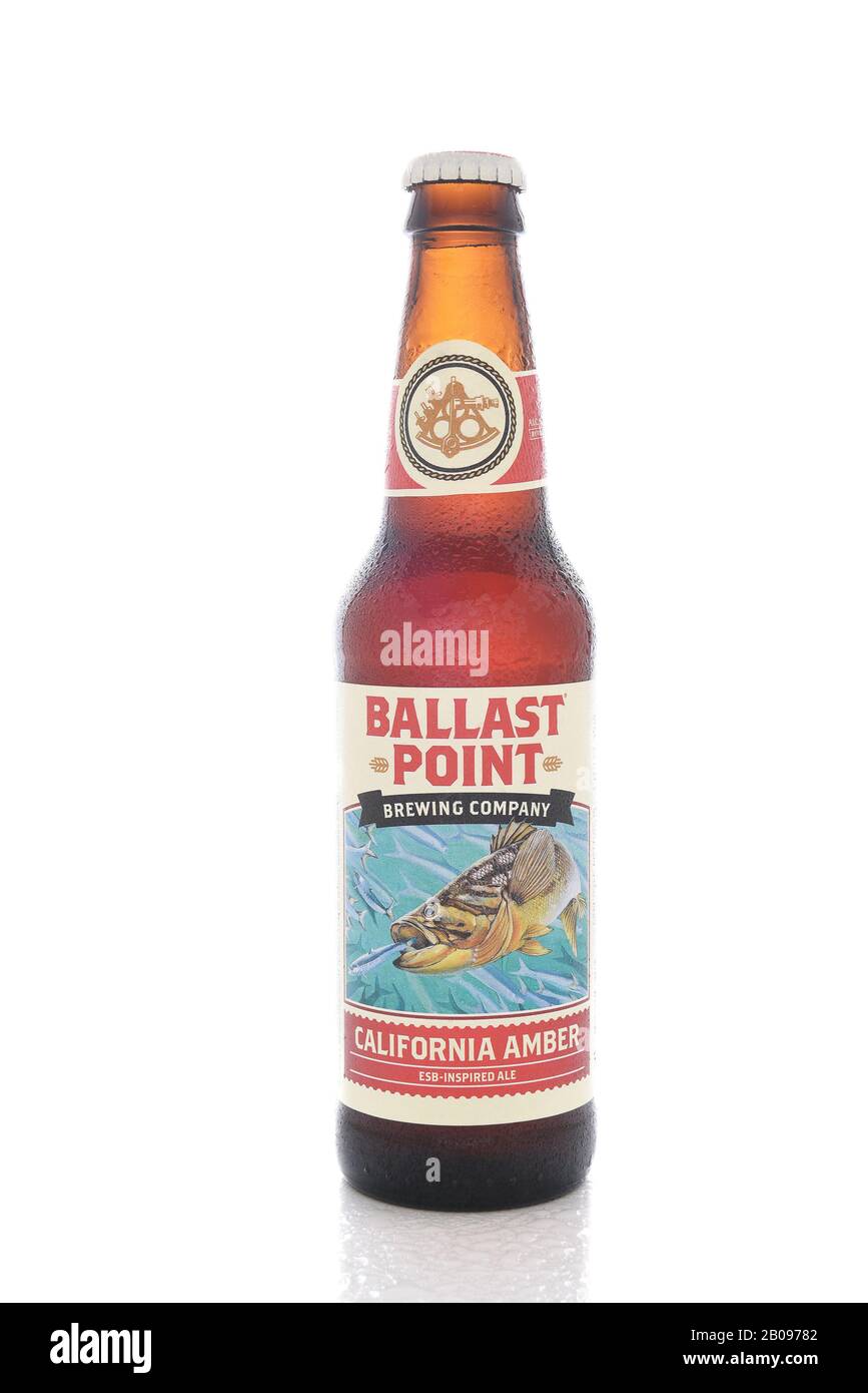 IRVINE, CALIFORNIA - AUGUST 25, 2016: Ballast Point California Amber. Ballast Point, founded in 1996, was the first microdistillery in San Diego since Stock Photo