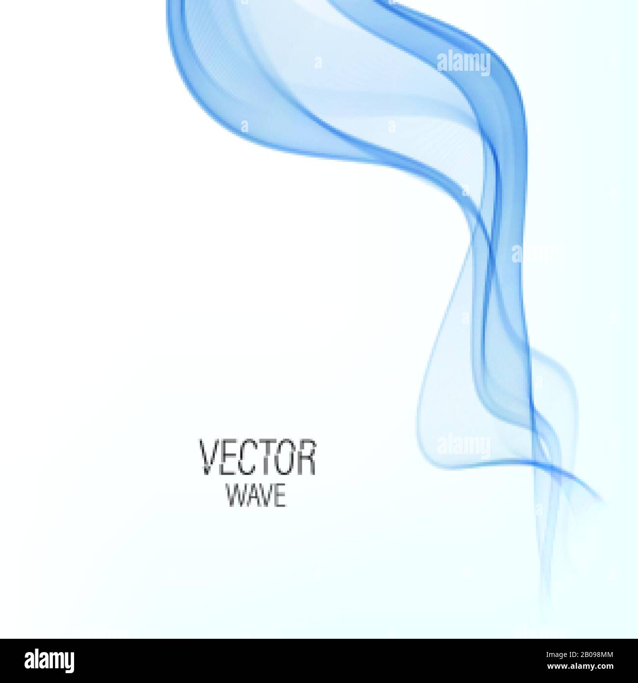 Abstract smooth wave vector. Curve flow blue motion illustration. Smoke ...