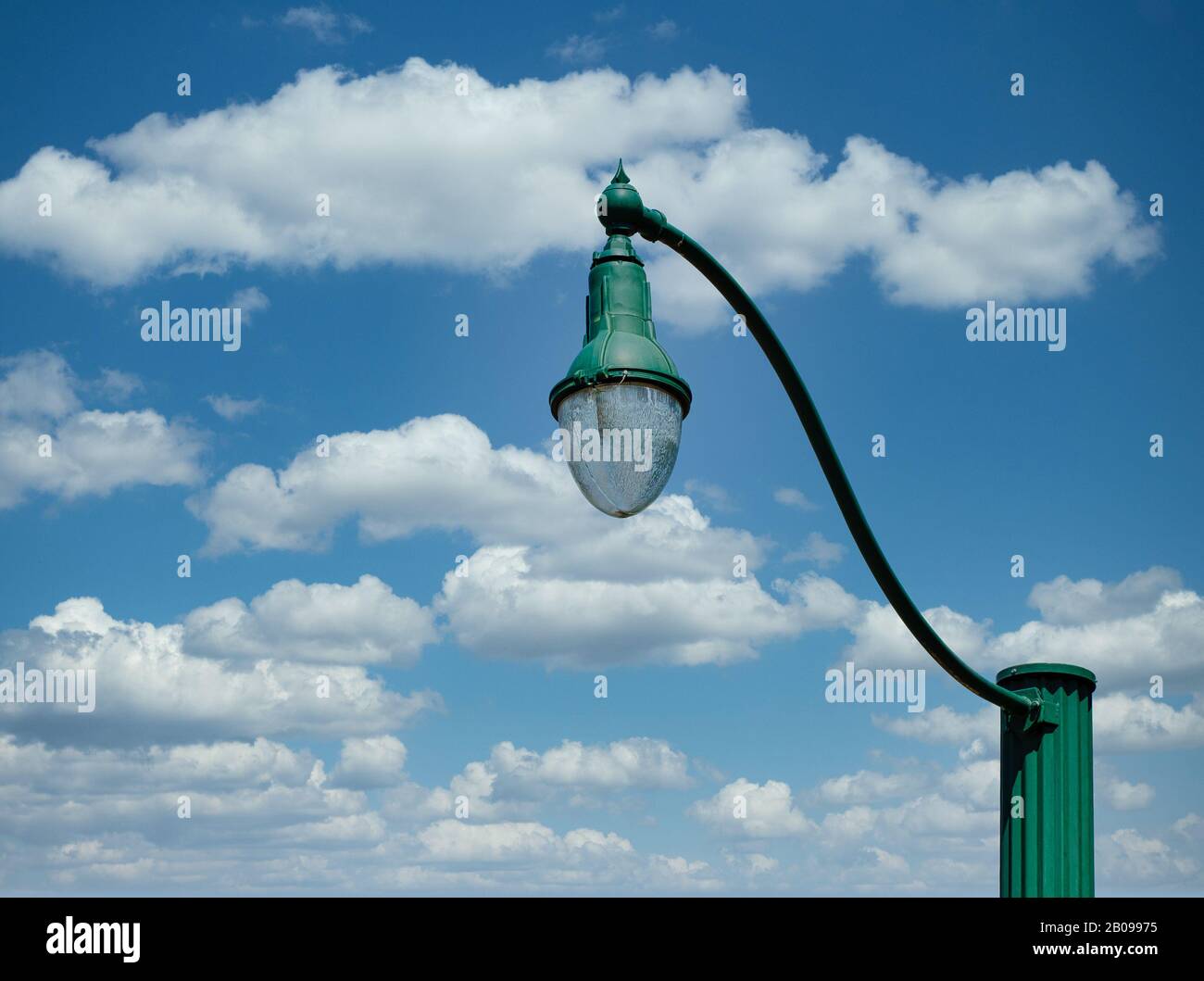 Old Style Green Light Post Stock Photo - Alamy