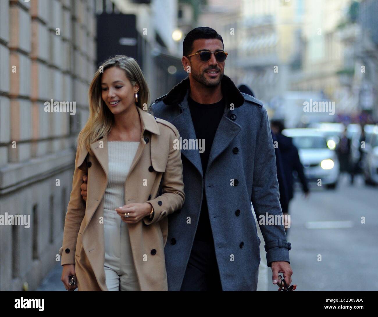 Milan Graziano Pelle And Fiancee Viktoria Varga In The Center Graziano Pelle Striker Who Plays In China In The Shandong Luneng A Former Italian National Team Walks Through The Streets Of The