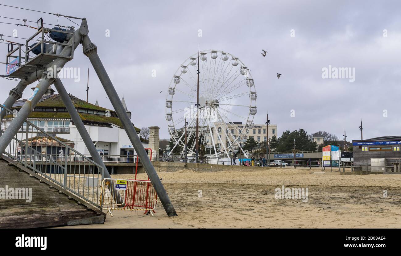 A view of Bournemouth seafront and big wheel, Dorset, UK. Taken on 14th ...