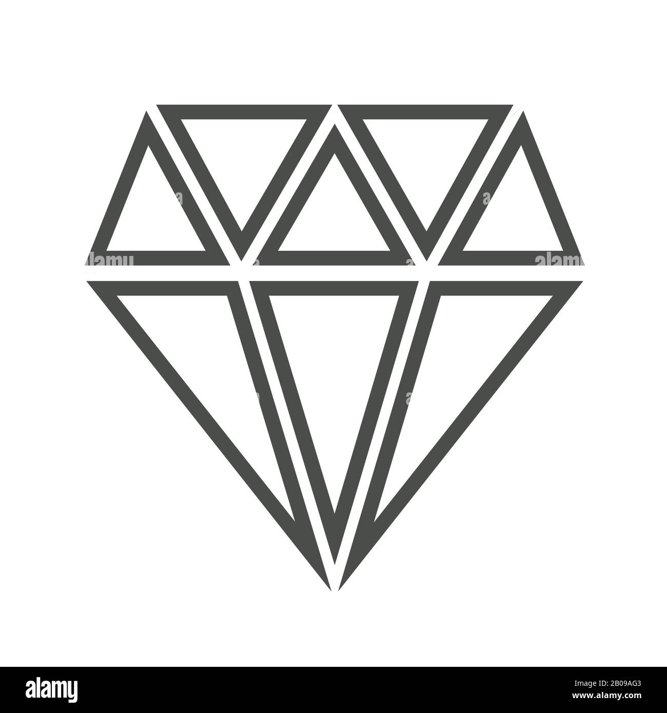 Diamond vector icon isolated over white. Object of precious linear stone illustration Stock Vector