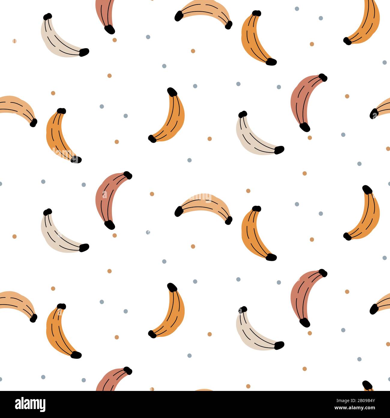 Banana pattern background. Seamless tropic fruit wrap design. Stock Vector
