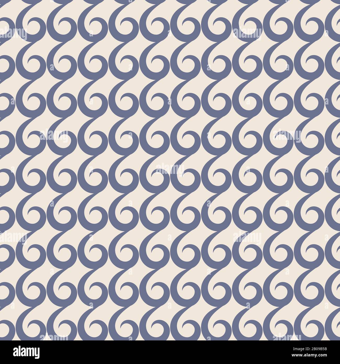 Blue vector swirls seamless pattern. Background decoration flat style illustration Stock Vector