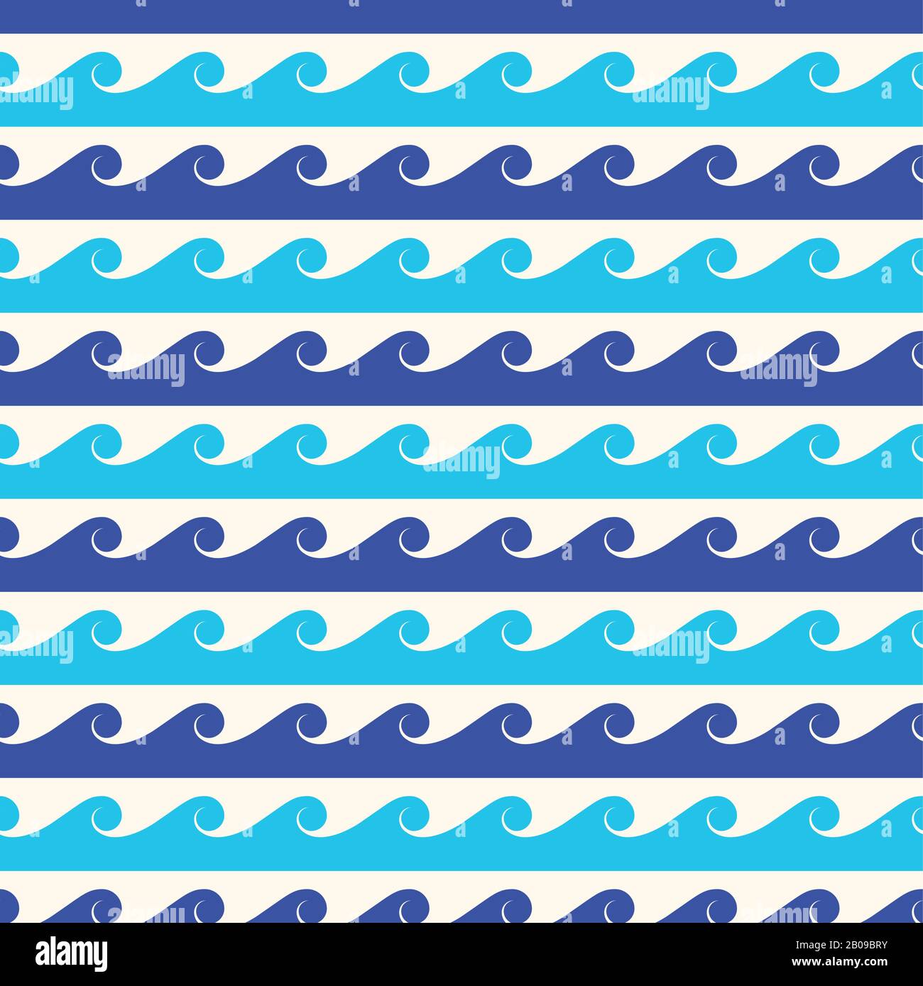 Blue waves vector seamless background. Pattern sea design pattern illustration Stock Vector