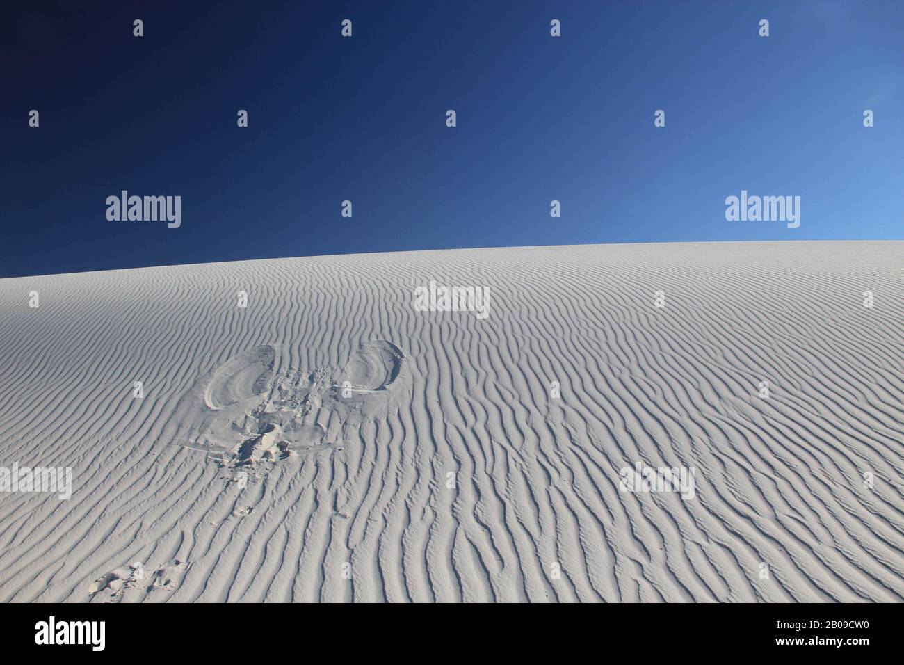 An angel figure in the white sand dune. white sands national monument, new mexico, United states, USA Stock Photo