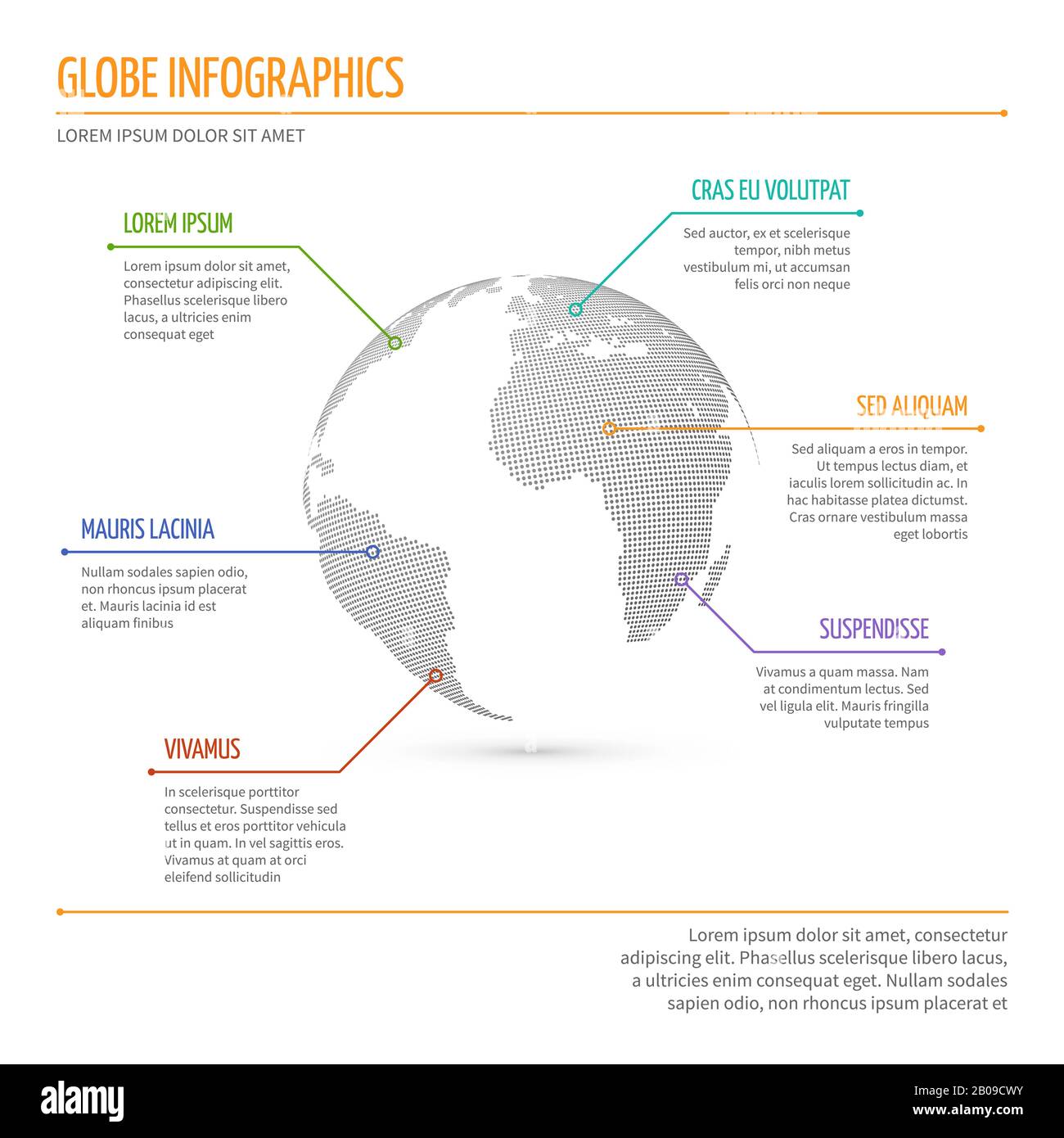 Global network connection, international meaning vector infographics