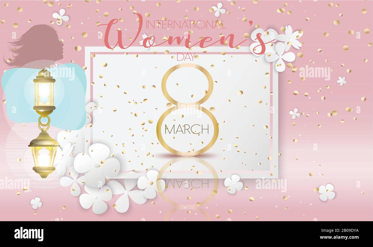 women silhouette on this special day greeting Stock Vector