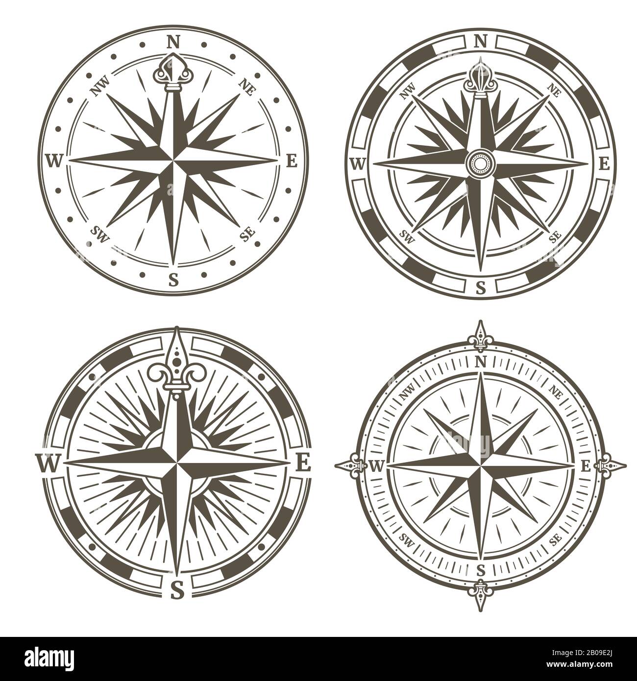 Realistic Compass Illustration Design Vector Download