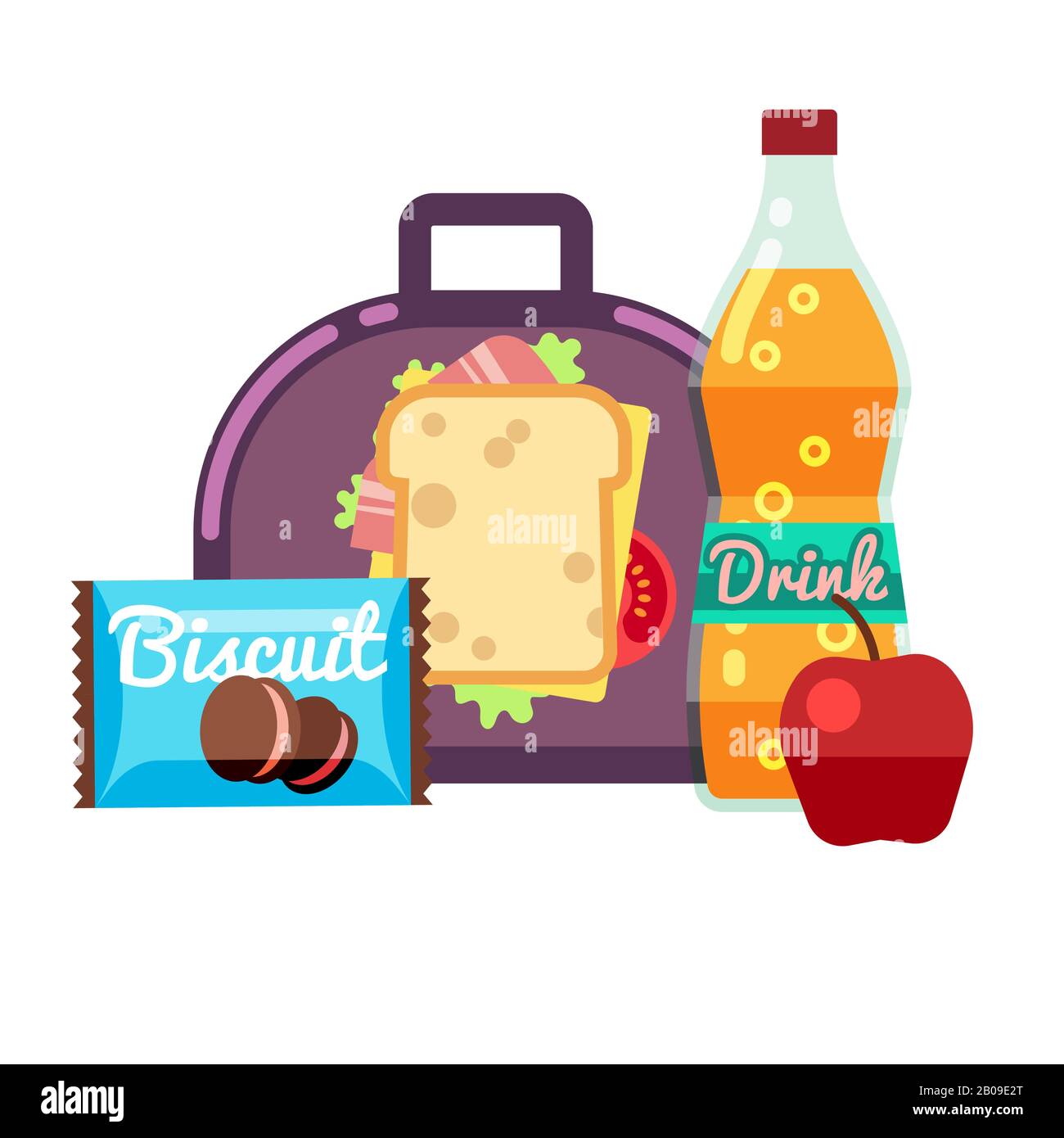 https://c8.alamy.com/comp/2B09E2T/kids-lunch-box-bag-with-snacks-meal-and-beverages-vector-stock-lunchbox-sandwich-drink-with-apple-fruit-lunch-for-school-illustration-2B09E2T.jpg