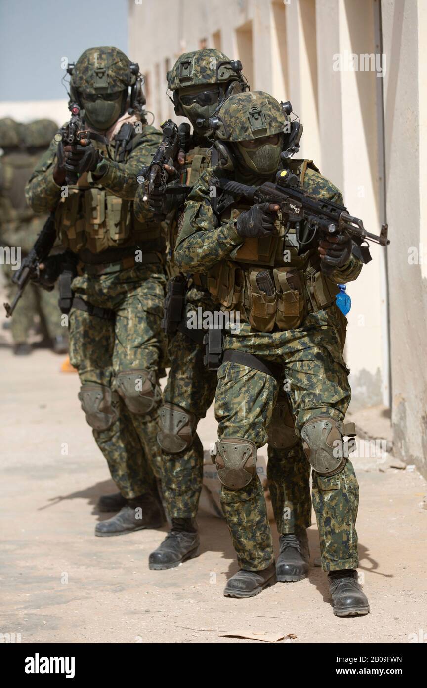 Guinea Armed Forces Commandos Clear An Urban Structure While Conducting Close Quarter Battle Training At Flintlock February 18 In Nouakchott Mauritania Flintlock Is The Largest Annual Special Operations Forces Exercise Guinea Armed Forces Commandos Clear An Urban Structure While Conducting Close Quarter Battle Training At Flintlock February 18 In Nouakchott Mauritania Flintlock Is The Largest Annual Special Operations Forces Exercise