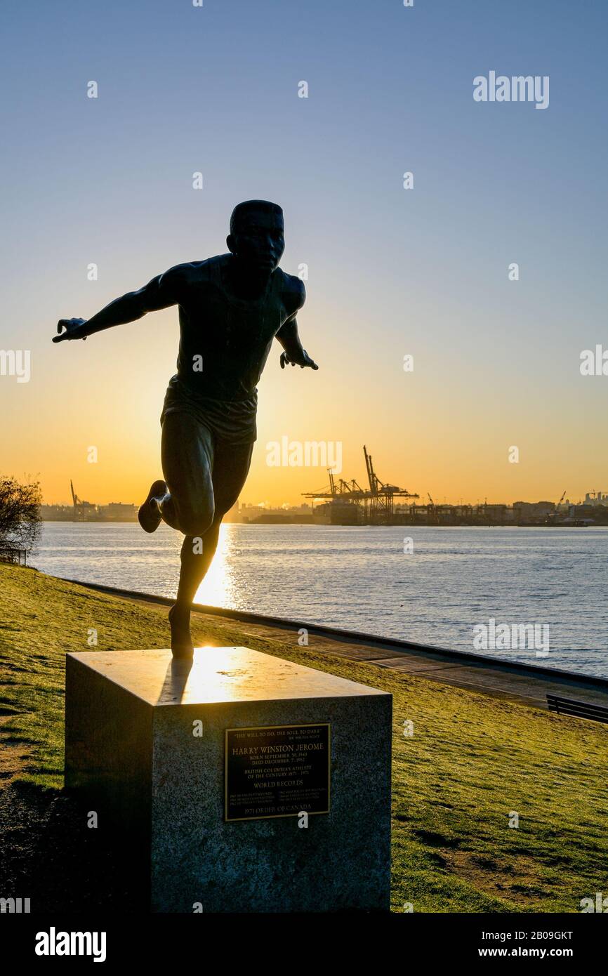 Harry Jerome statue, Stanley Park, Vancouver, British Columbia, Canada ...