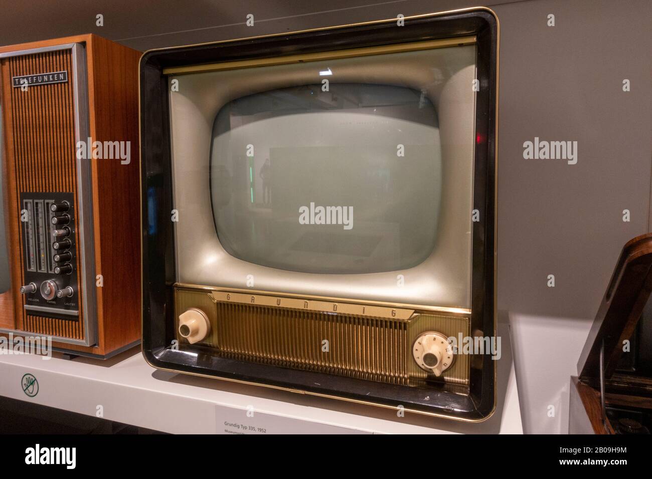 A Grundig Typ 335 (1952) in the Museum of Communications (part of the Nuremberg Transport Museum), Nuremberg, Germany. Stock Photo