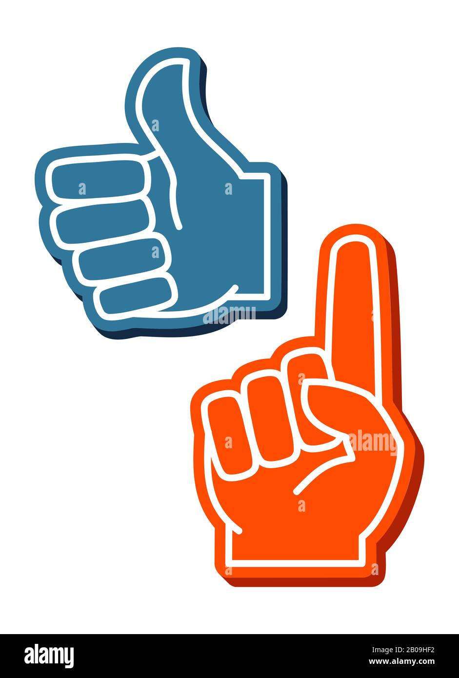 Colorful foam fingers vector set. Human thumb up sign illustration Stock Vector Image & Art Alamy