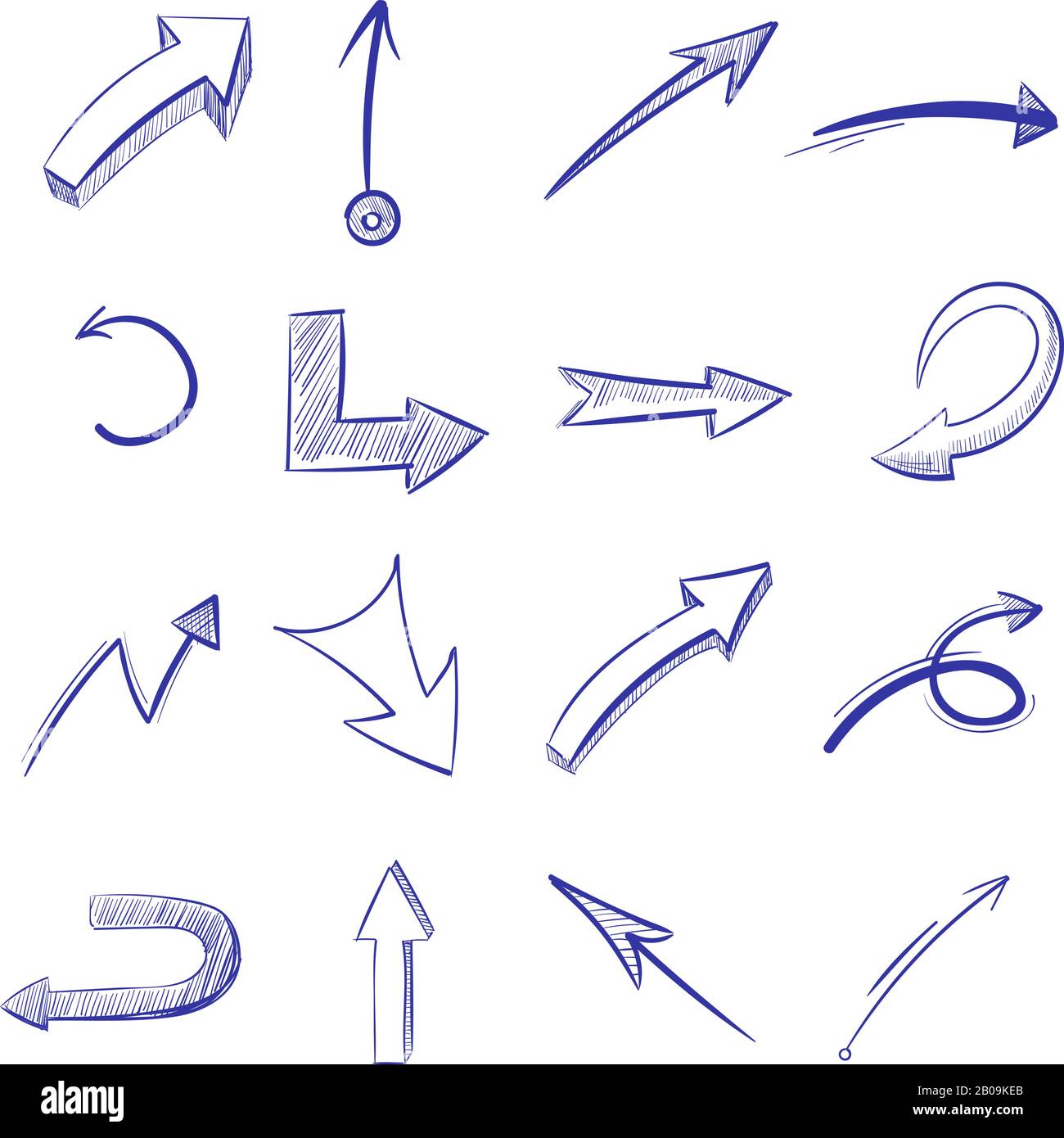 Vector Hand Drawn Curved Arrows Drawing Curve Arrow Illustration Of 