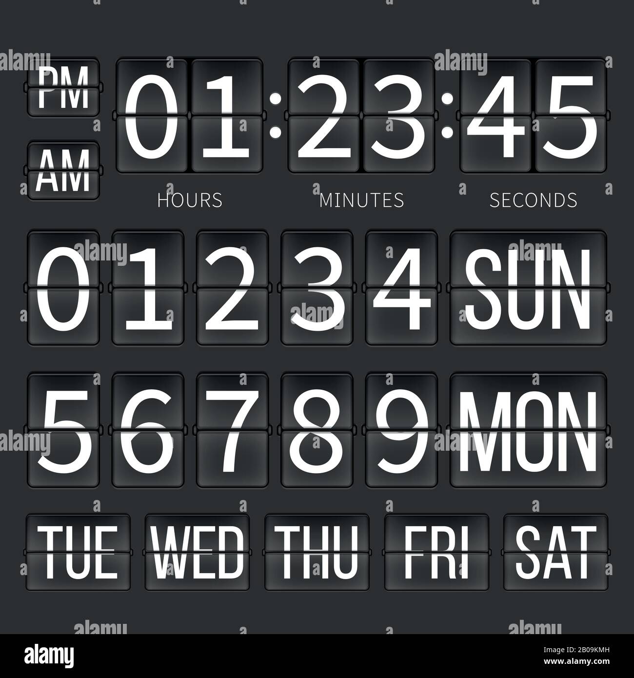 Airport Timer Counter Digital Clock Flip Calendar Mechanical Counter Time Board Illustration Of Airport Clock Stock Vector Image Art Alamy