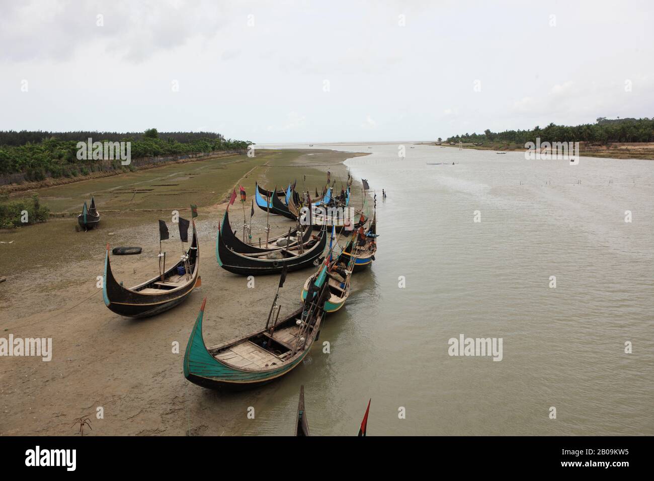 Fishing boats in Cox's Bazar, Bangladesh. 2010. Stock Photo