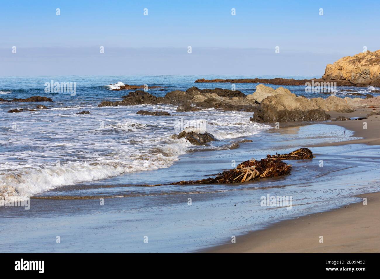 Beach at Cambria on the Pacific Coast Highway, California, United States of America Stock Photo
